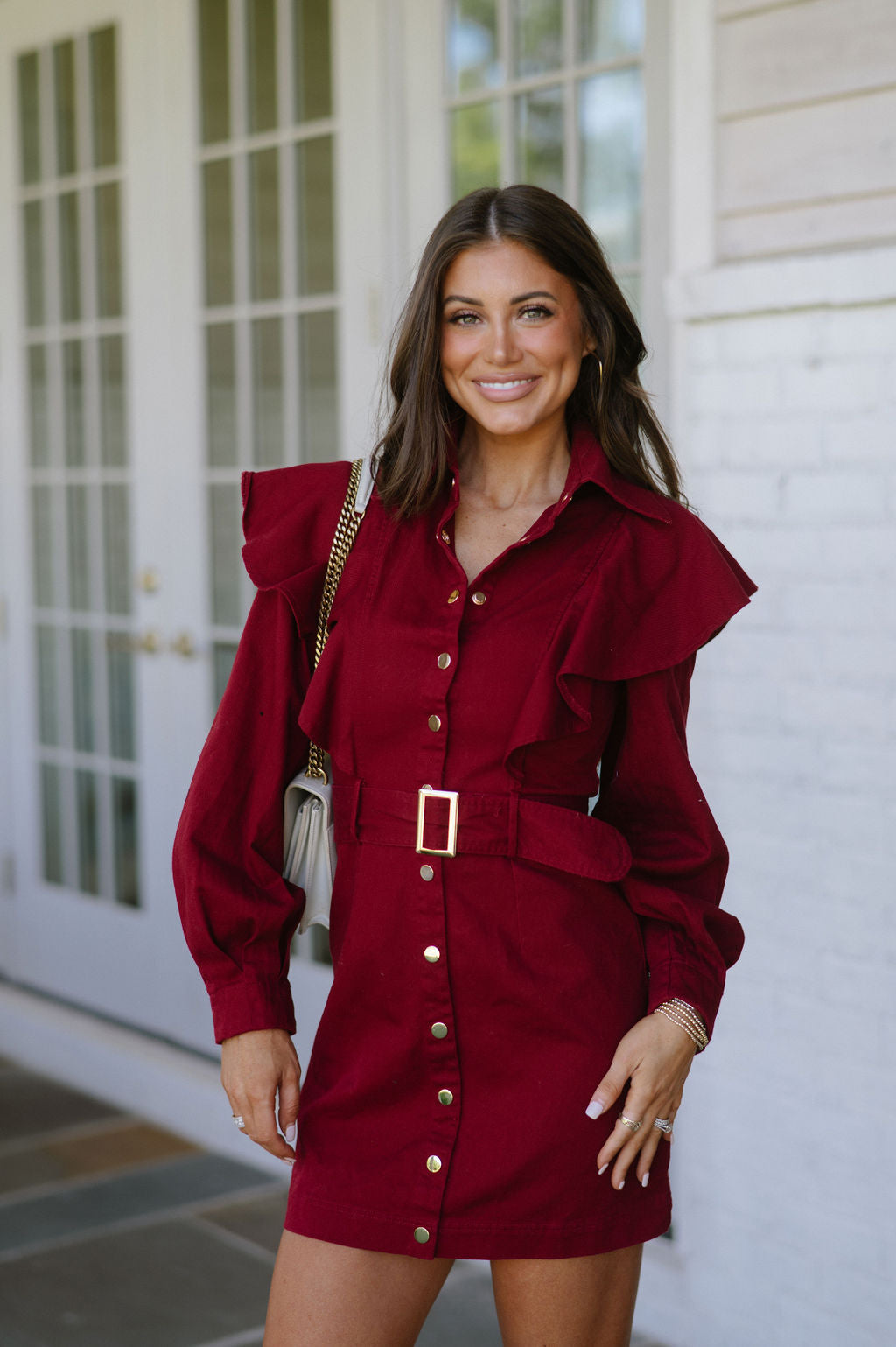 Stellan Mini Dress- Burgundy