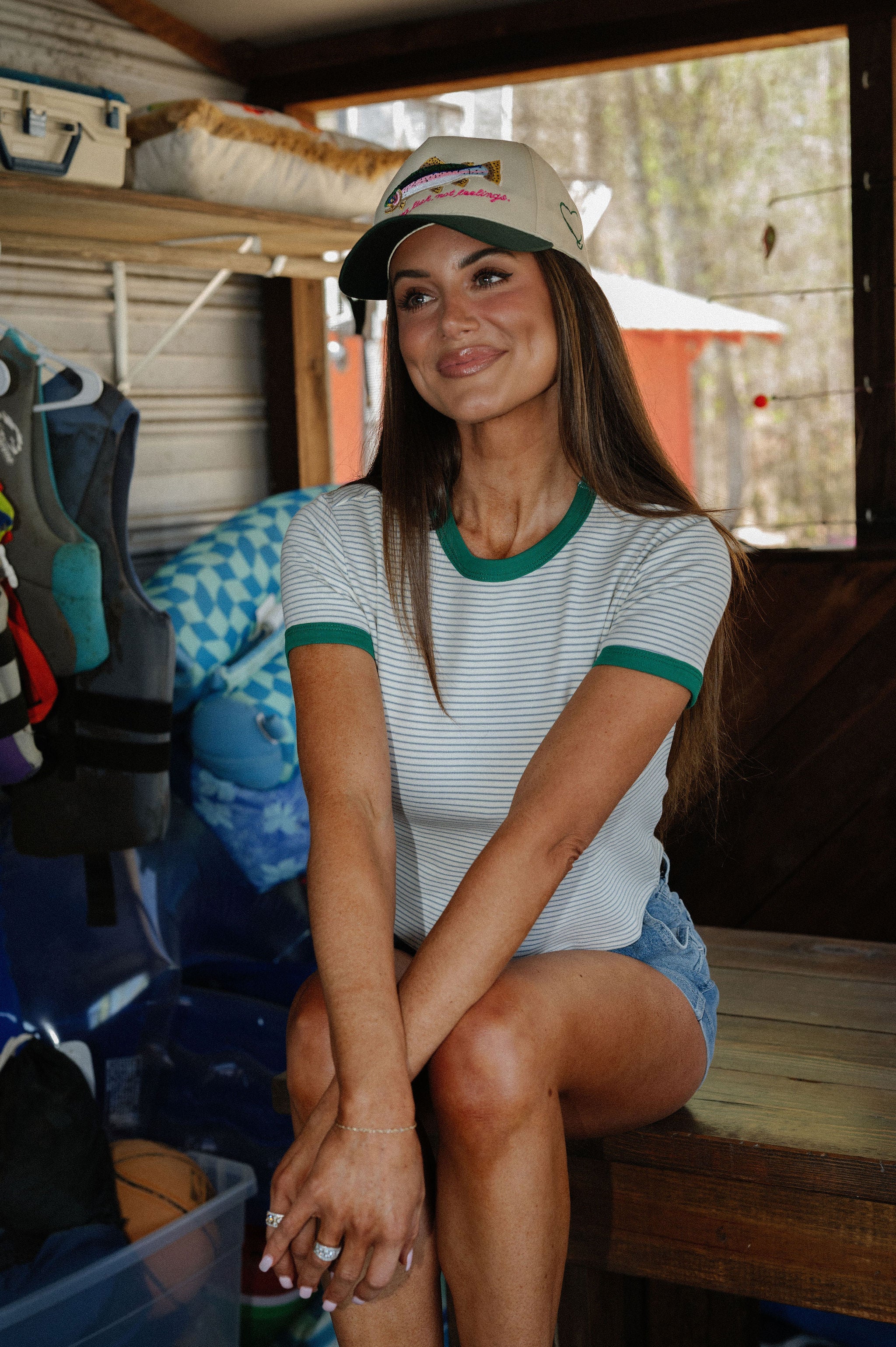 Wells Striped Top-Off White