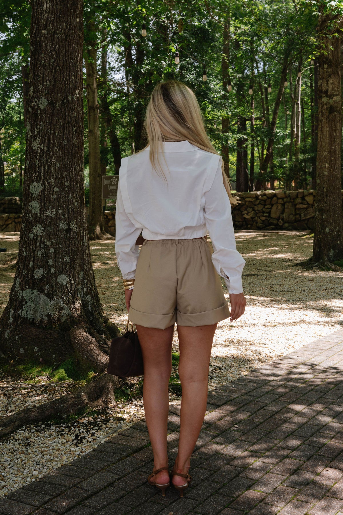 Rolled Hem Short-Khaki
