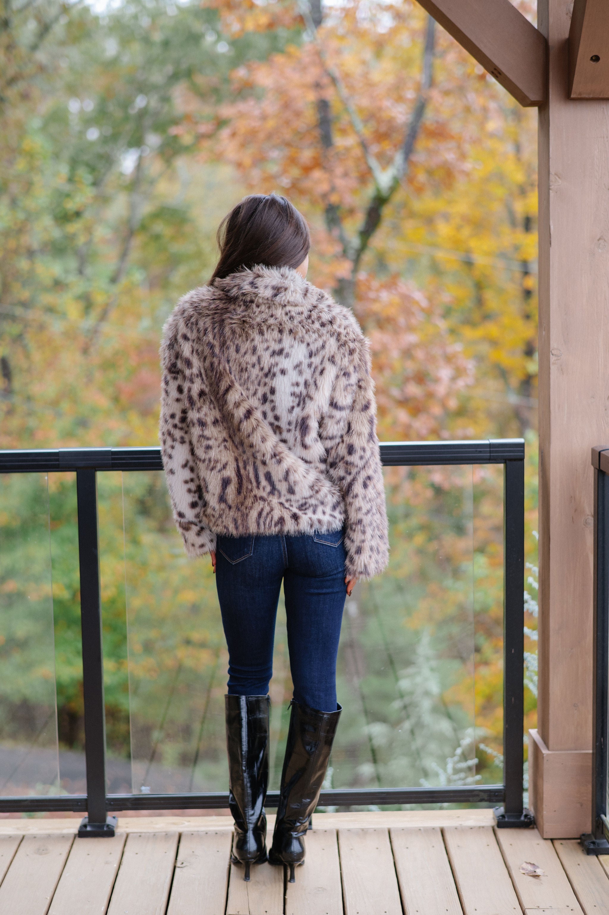 Hadlee Faux Fur Jacket-Taupe/Brown