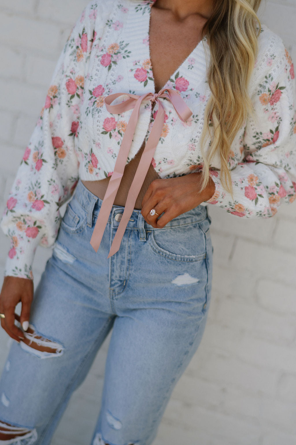 Floral Bouquet Cropped Cardigan