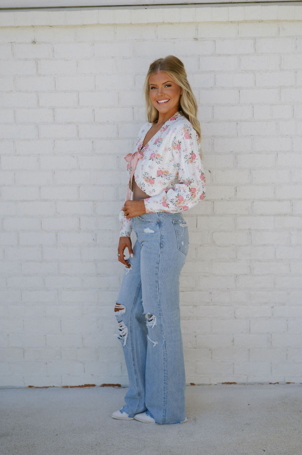 Floral Bouquet Cropped Cardigan