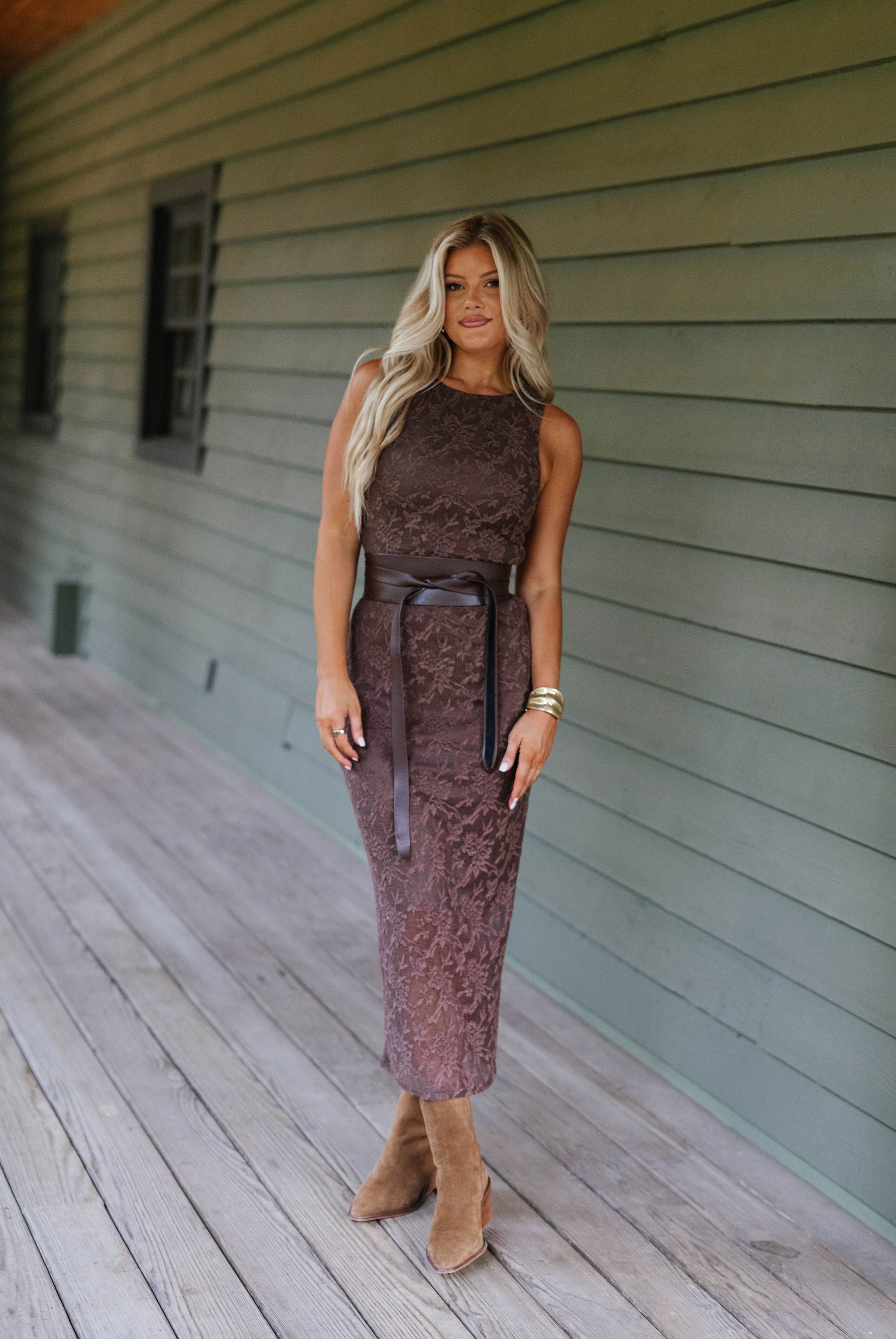 Emmy Midi Dress-Chocolate