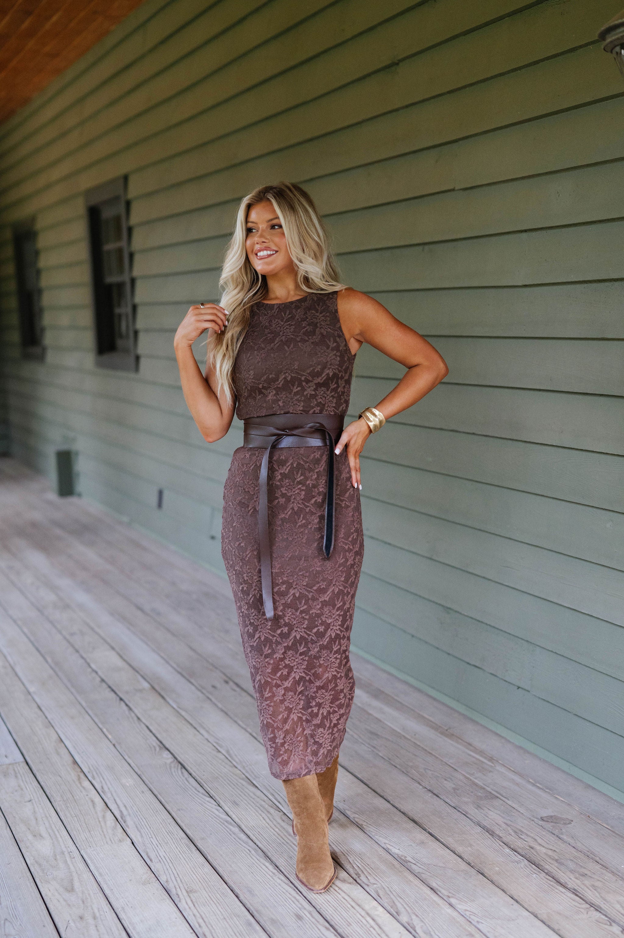 Emmy Midi Dress-Chocolate