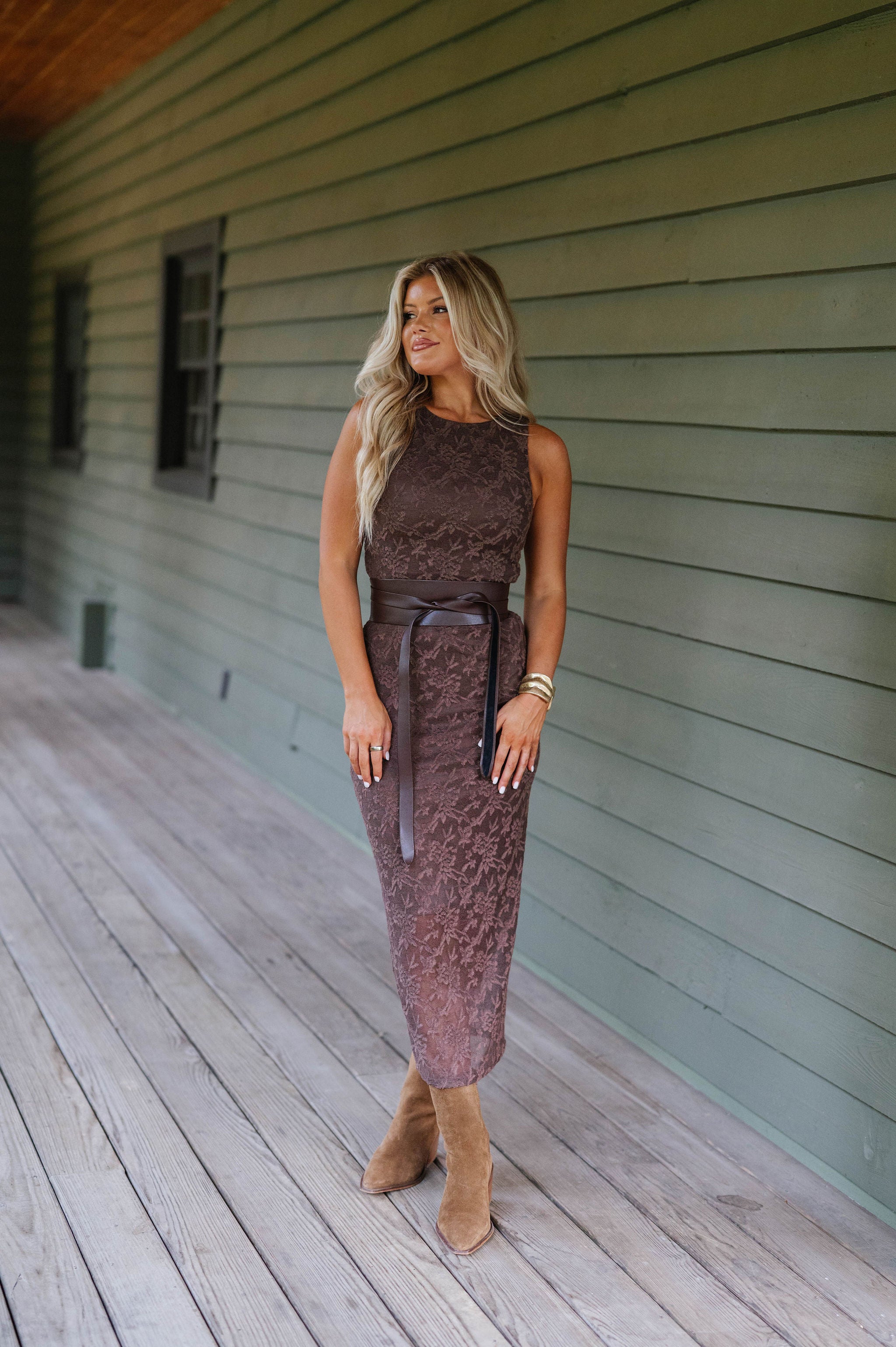 Emmy Midi Dress-Chocolate