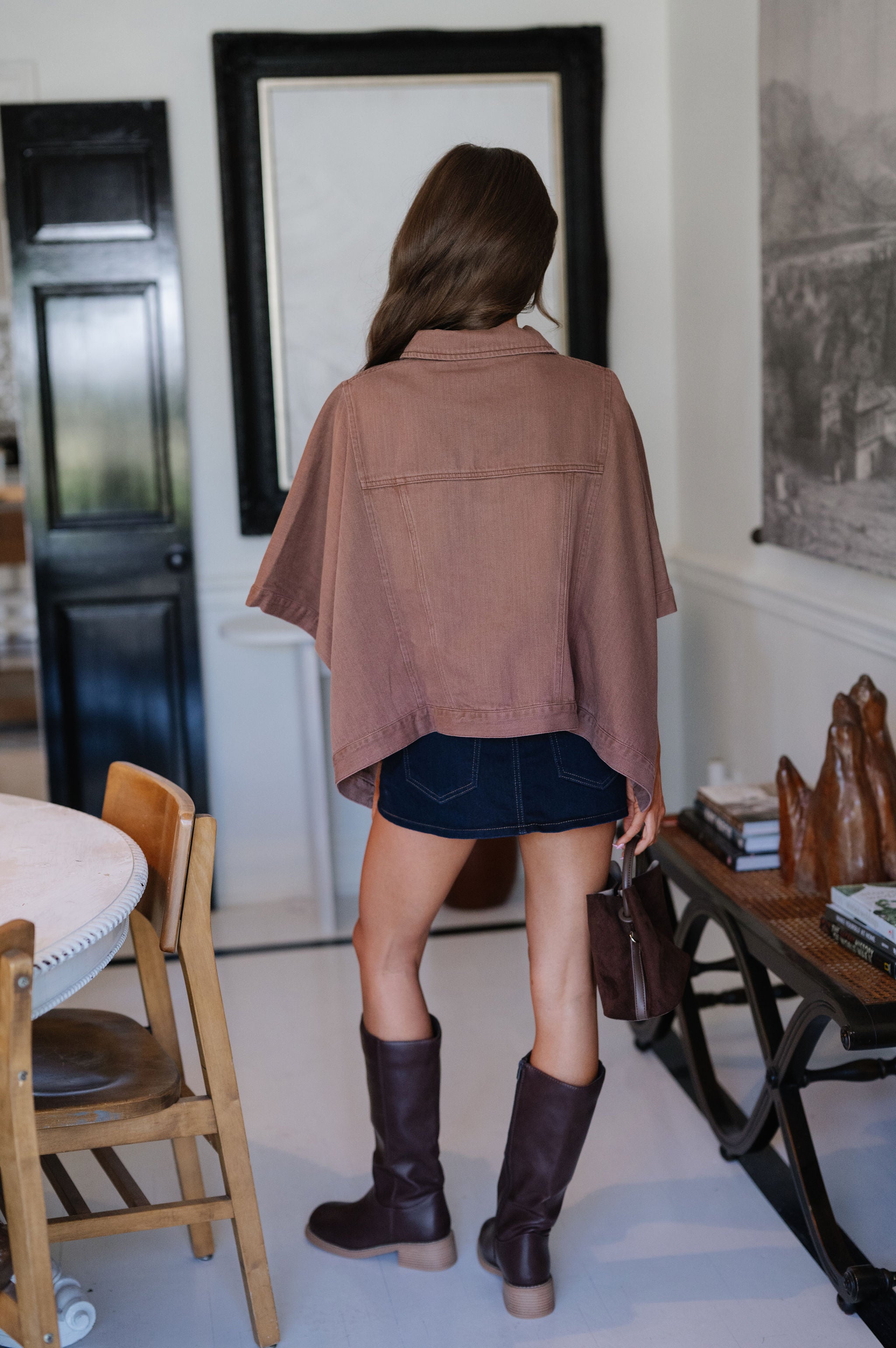 Parker Button Up Top-Brown
