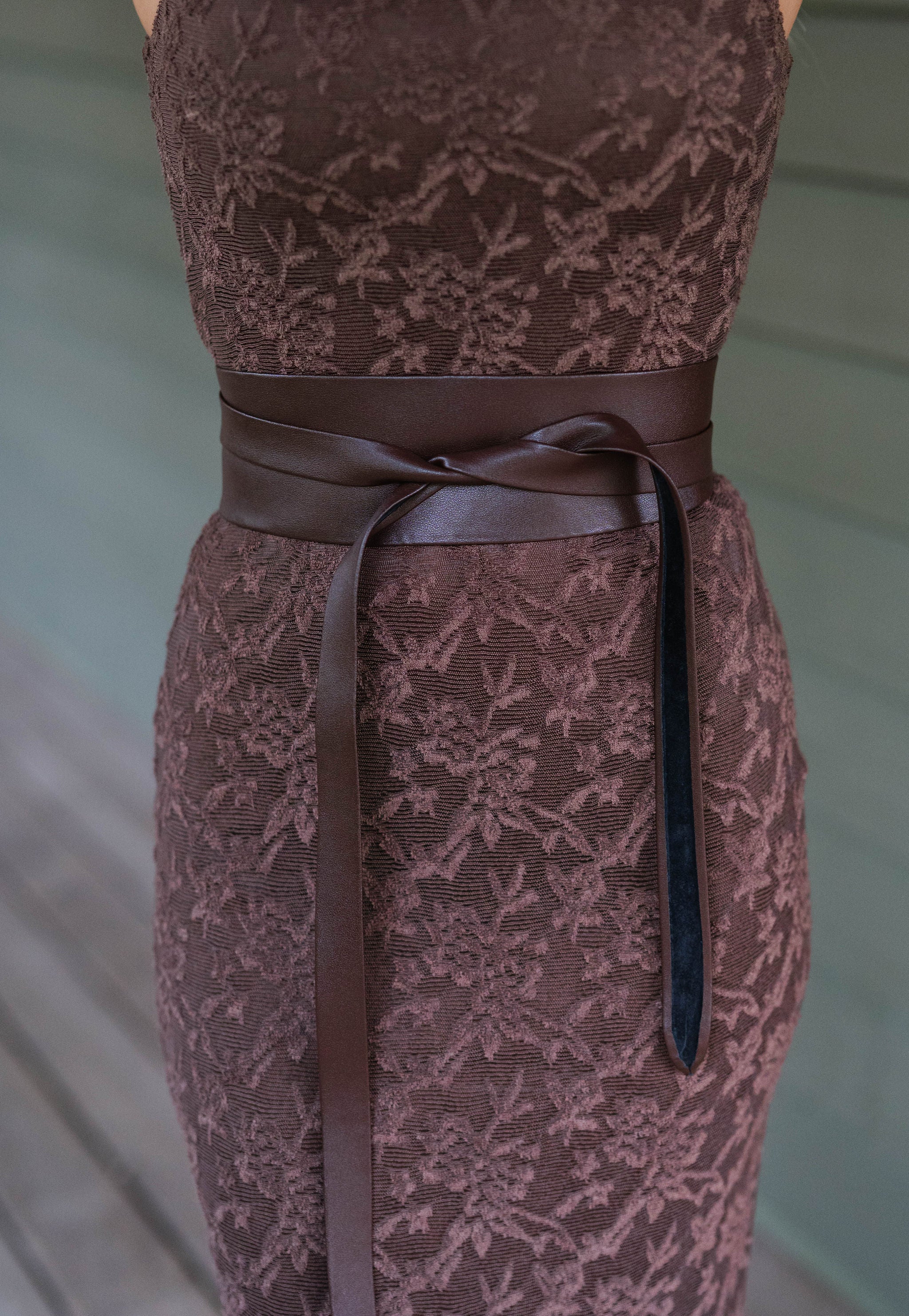 Obi Wrap Belt-Brown