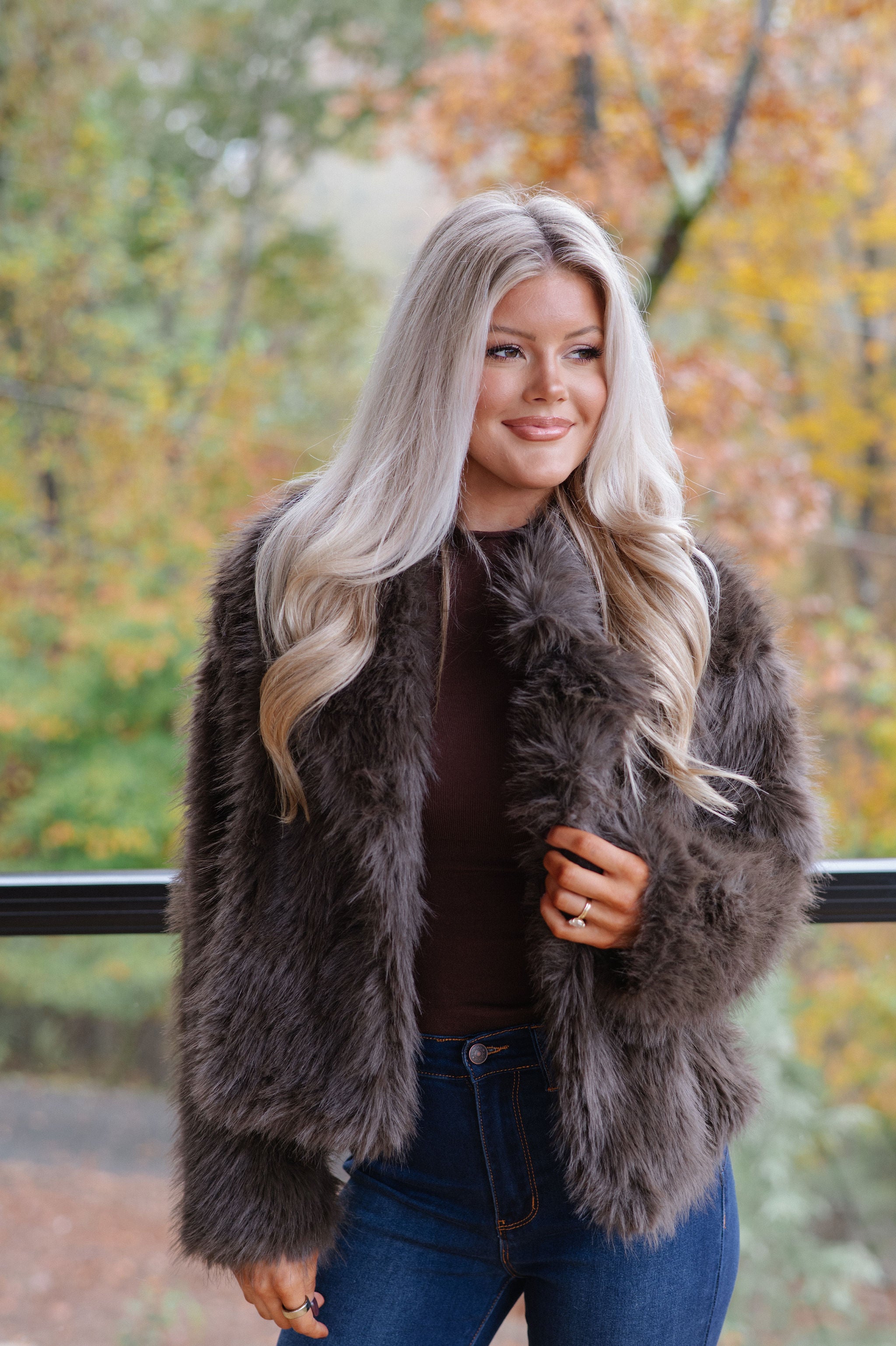 Kaden Fur Jacket-Brown