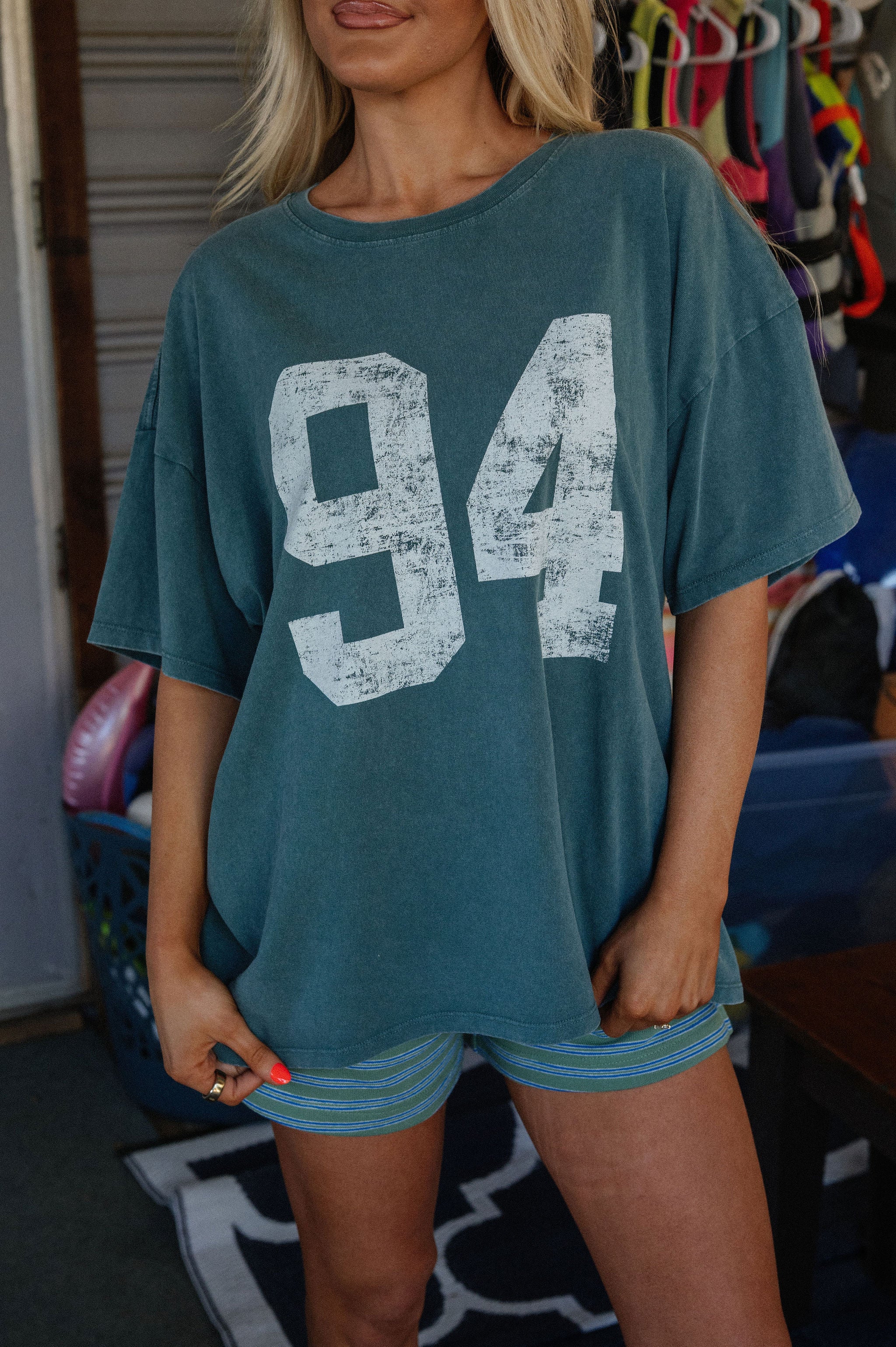 Lottie Graphic Tee-Dark Teal