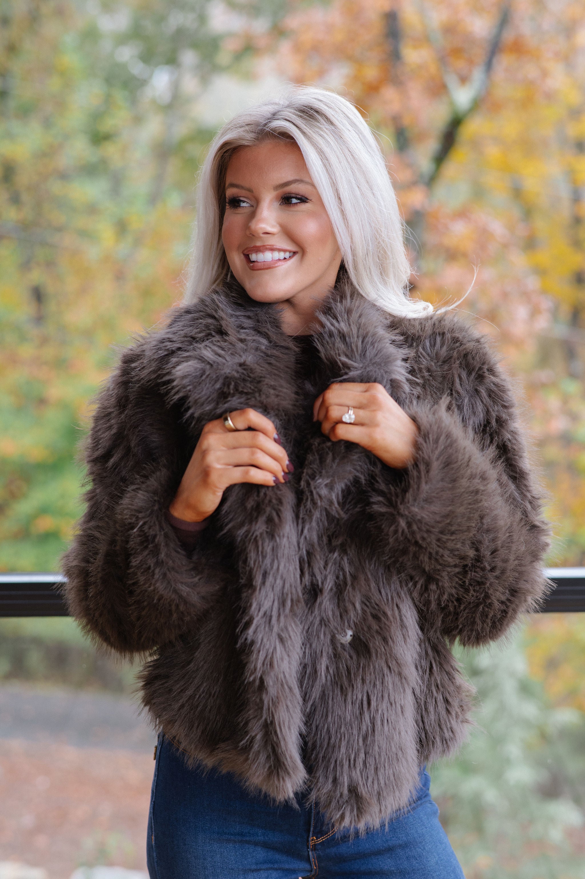 Kaden Fur Jacket-Brown