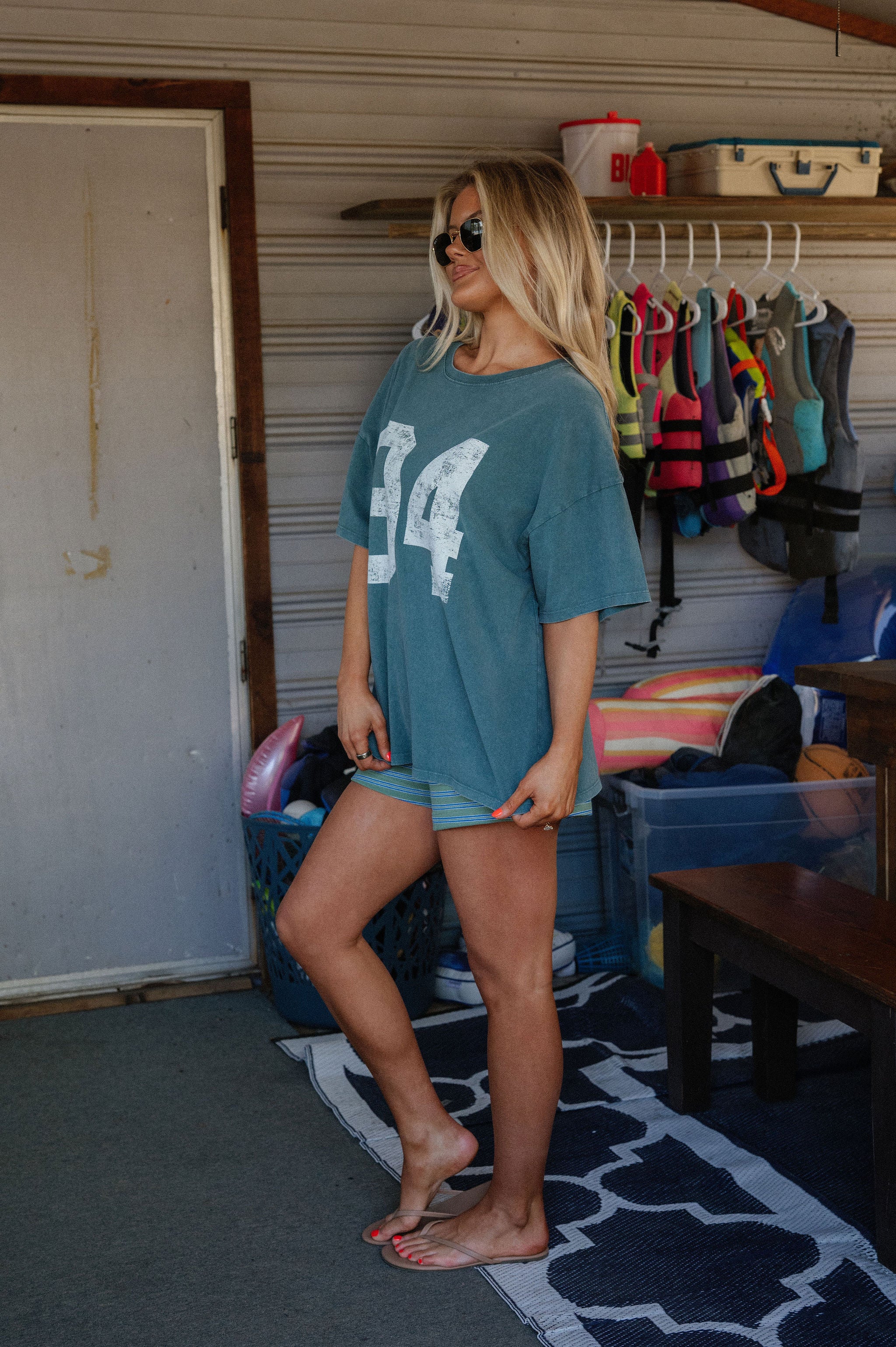 Lottie Graphic Tee-Dark Teal