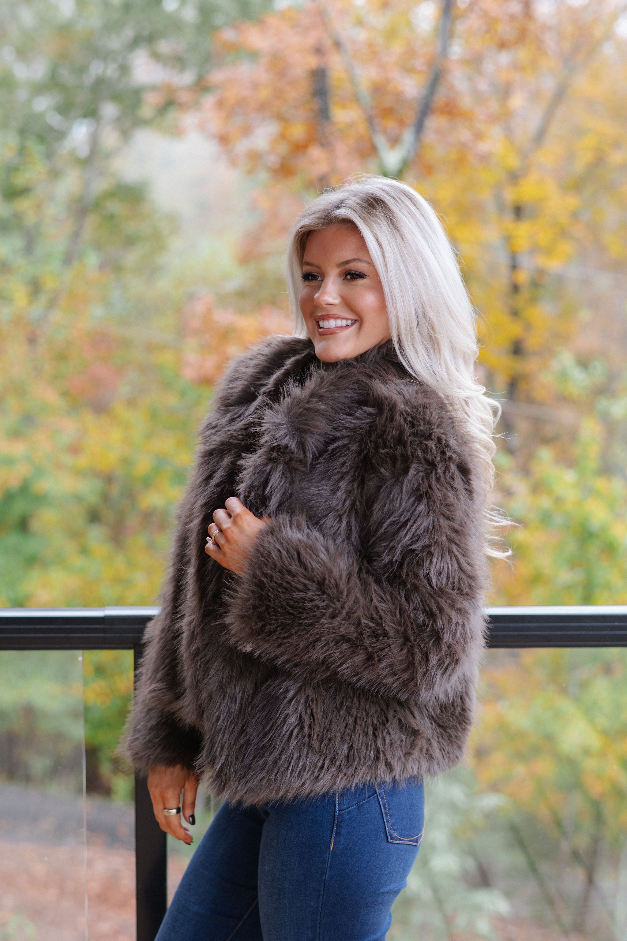 Kaden Fur Jacket-Brown