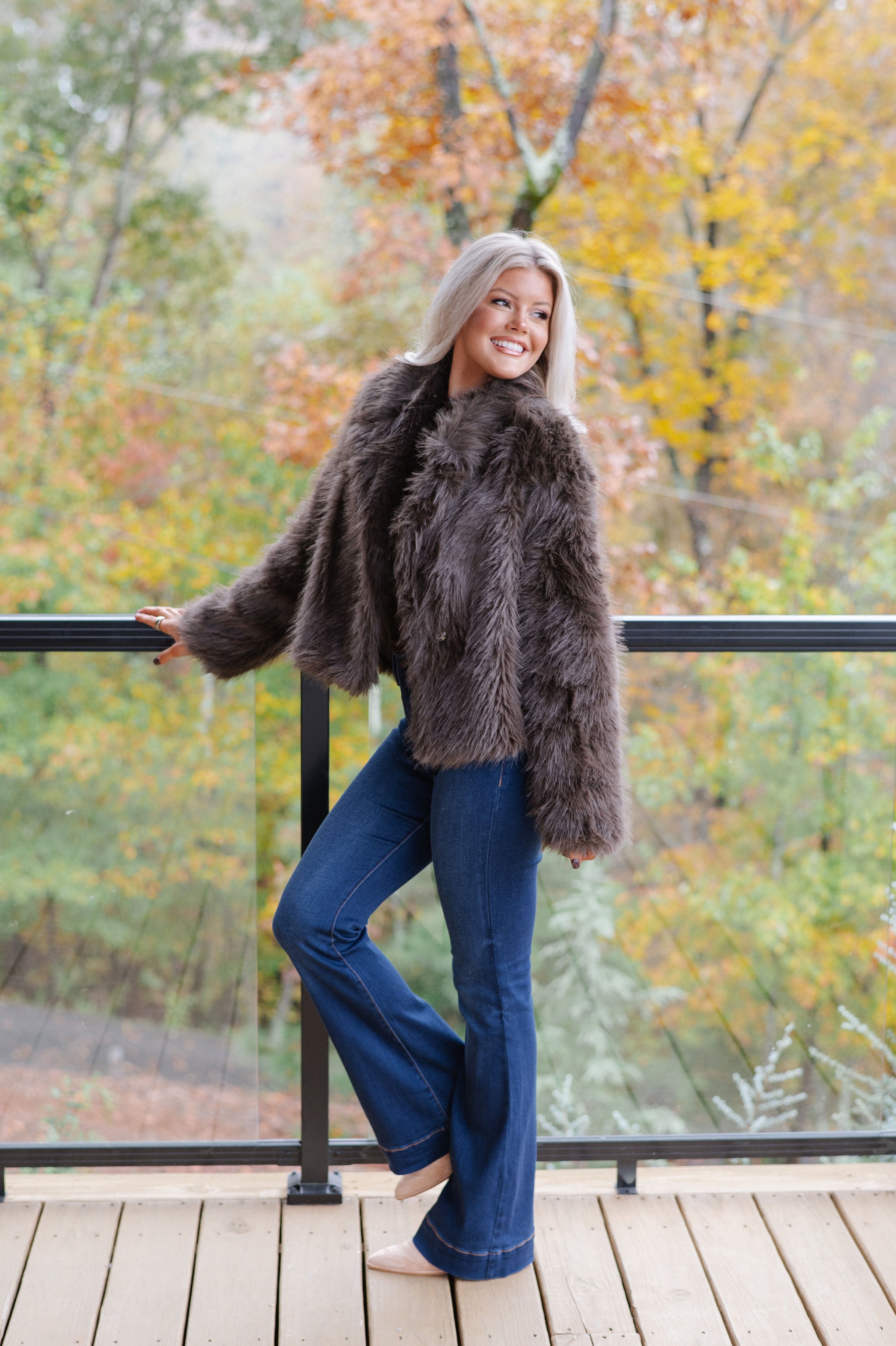 Kaden Fur Jacket-Brown