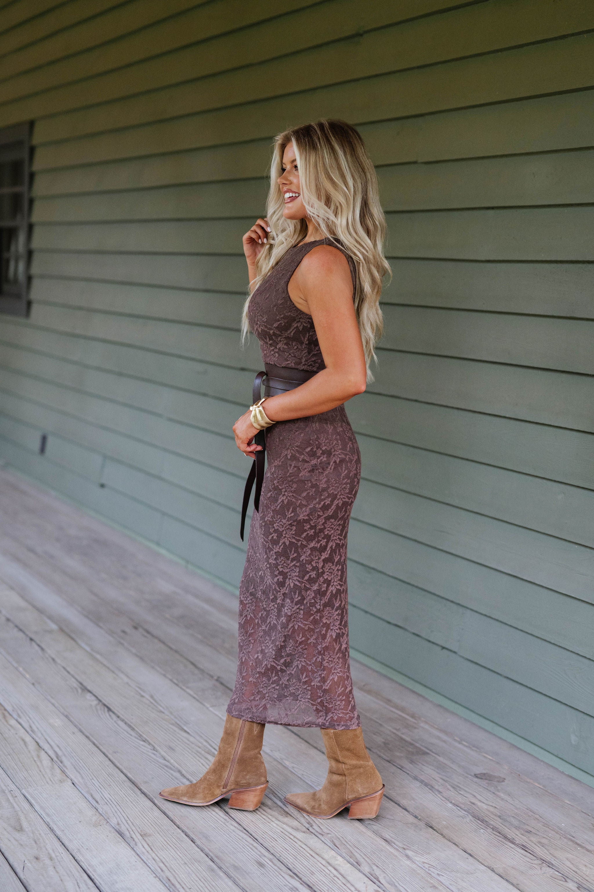 Emmy Midi Dress-Chocolate