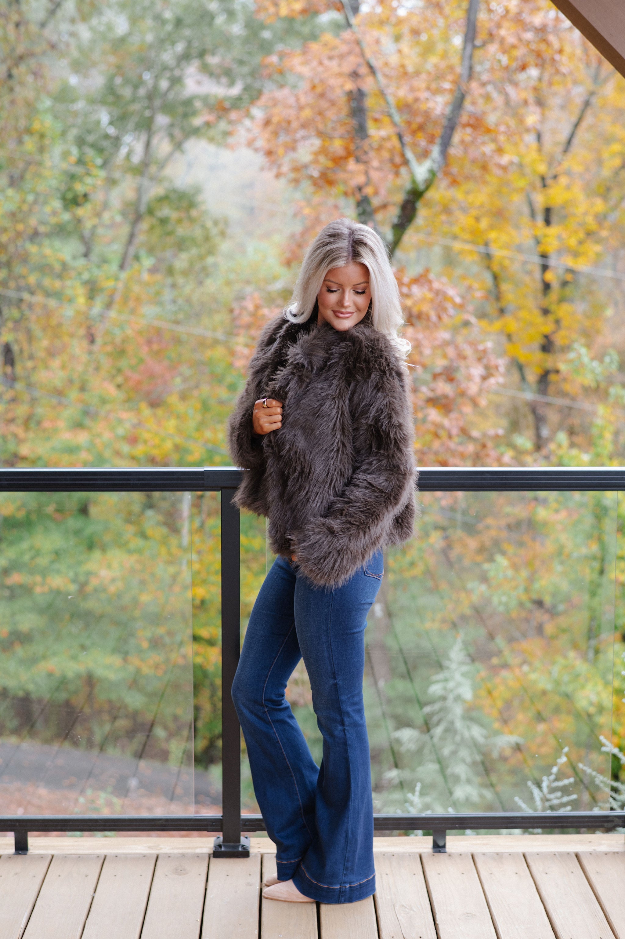 Kaden Fur Jacket-Brown