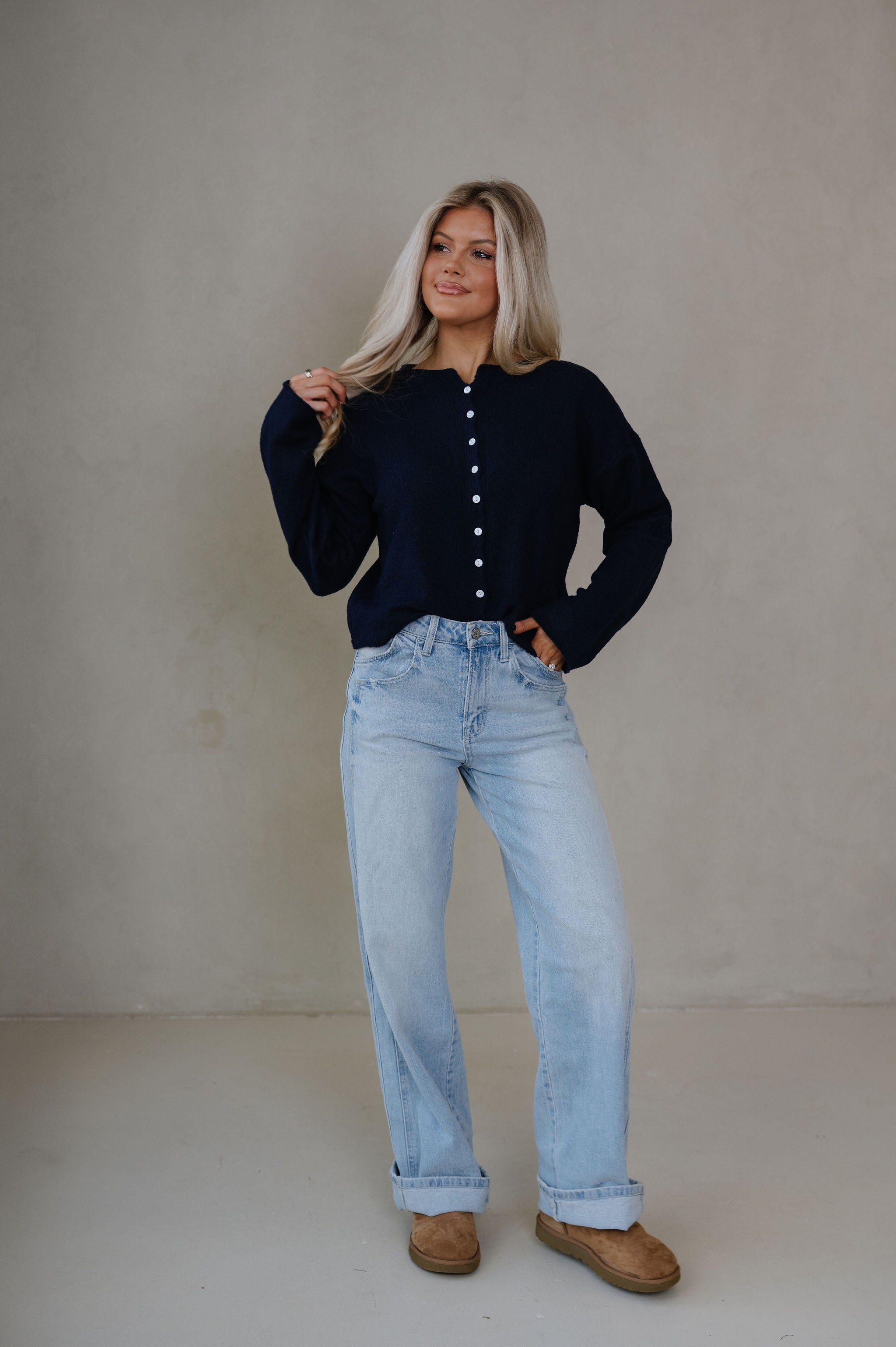 Hollie Cardigan-Dark Midnight