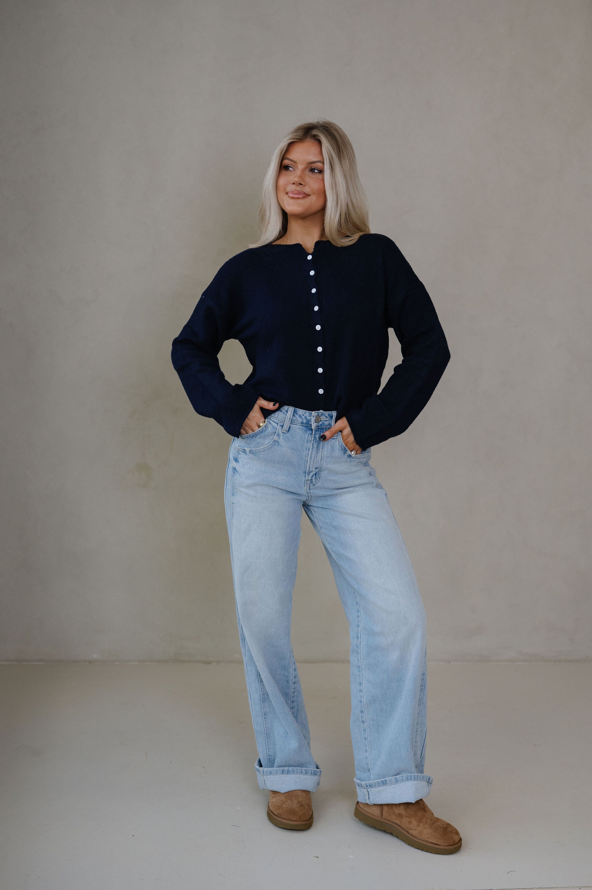 Hollie Cardigan-Dark Midnight