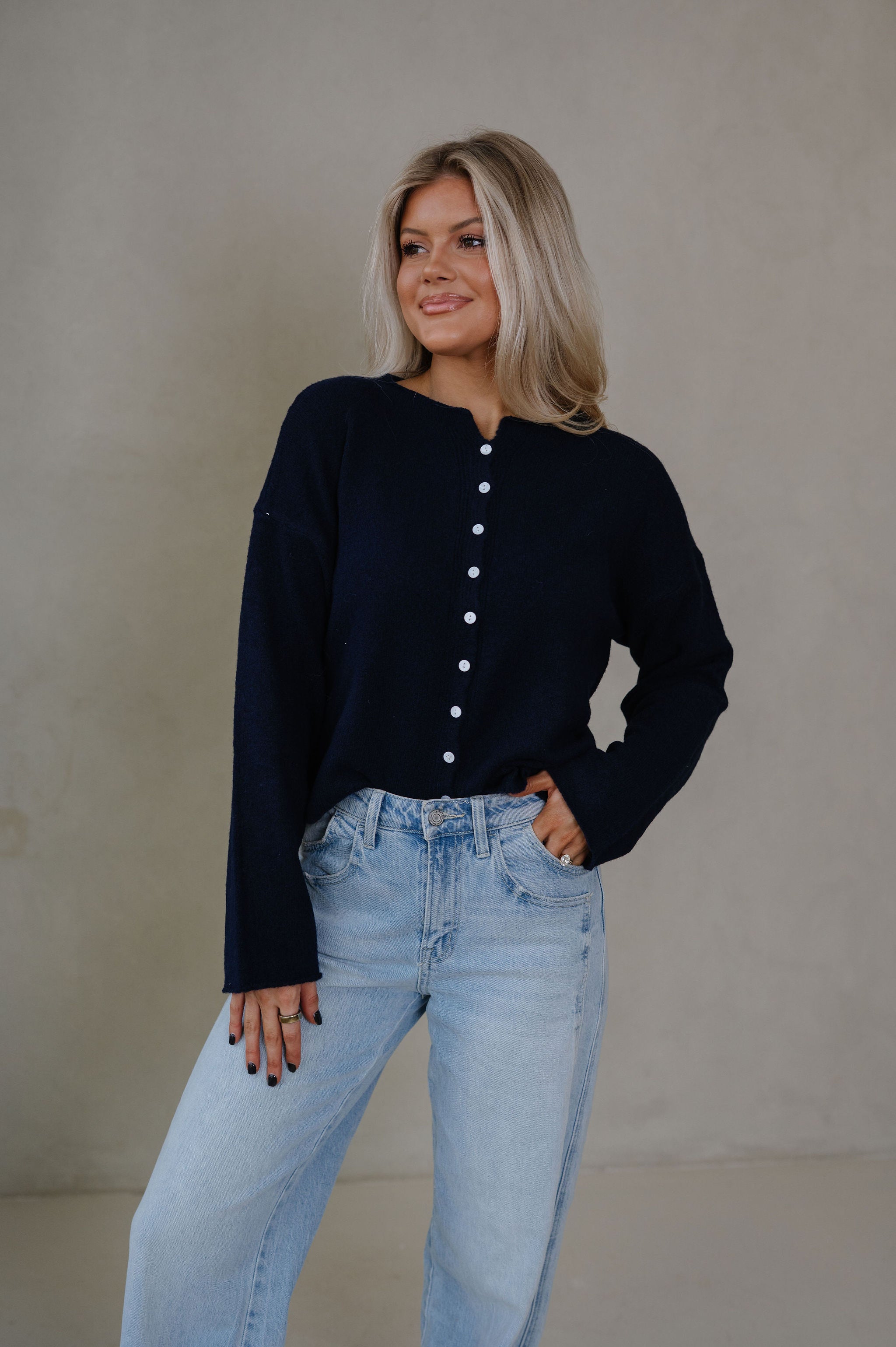 Hollie Cardigan-Dark Midnight