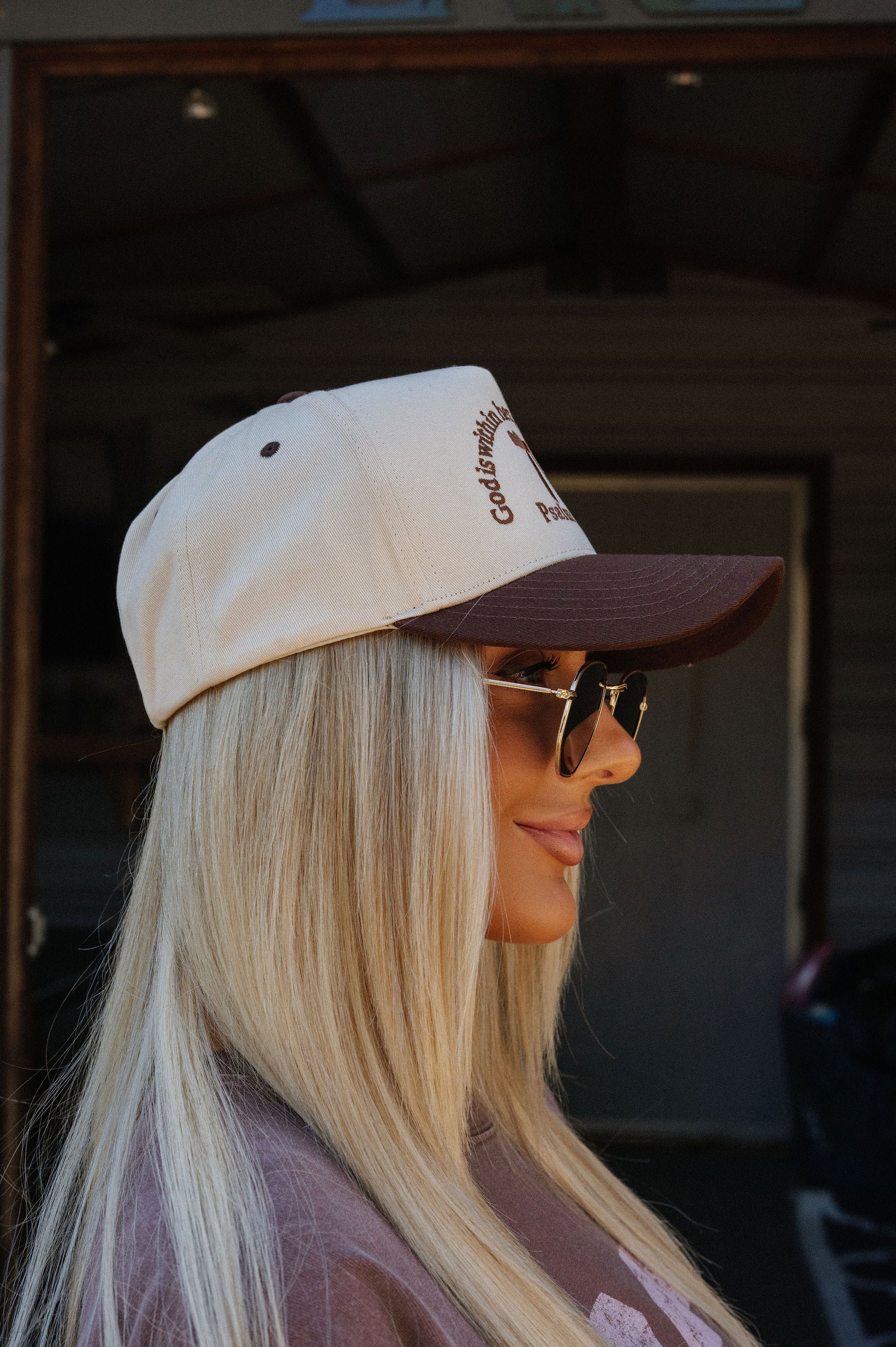 "Psalm 46:5" Trucker Hat-Brown