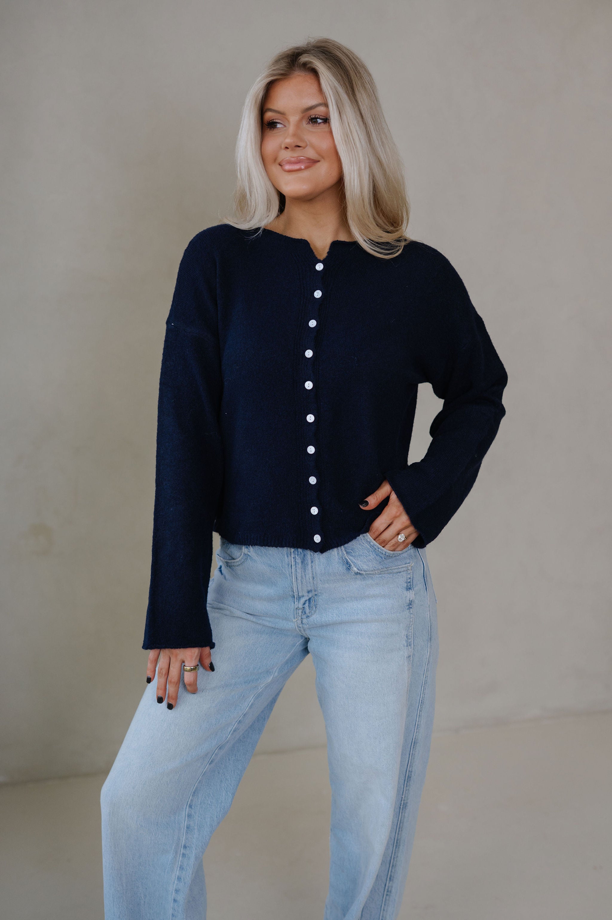 Hollie Cardigan-Dark Midnight