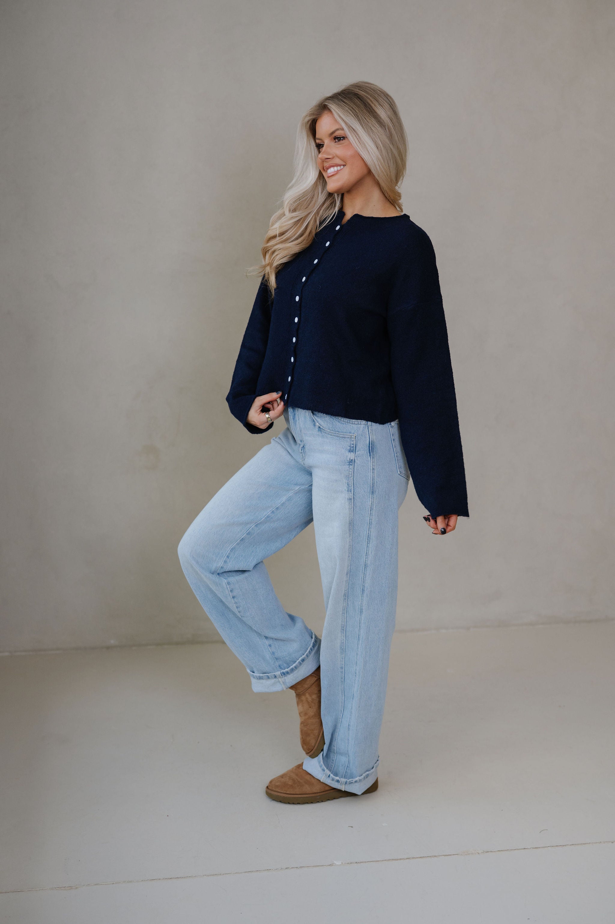 Hollie Cardigan-Dark Midnight