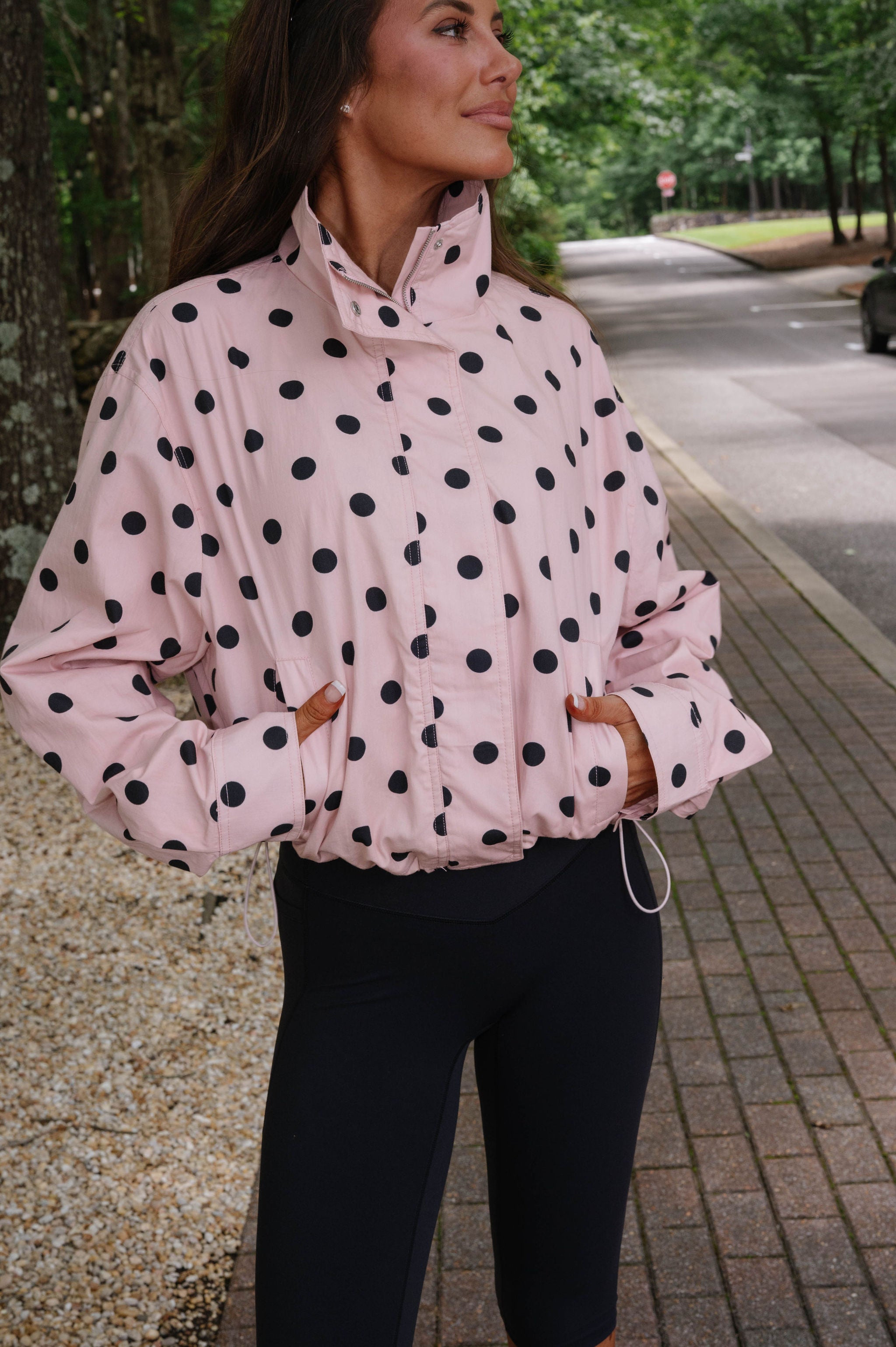Tatum Polka Dot Jacket-Pink