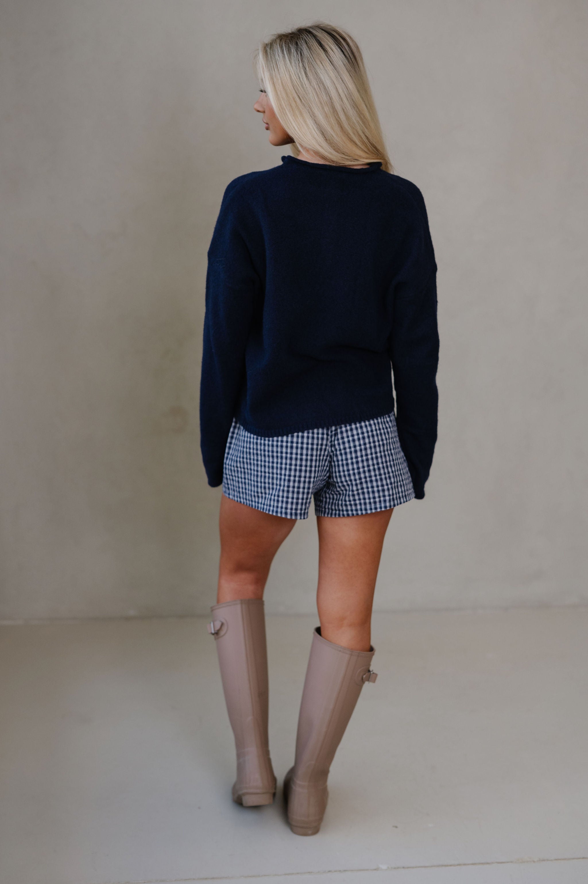 Candace Quarter Button Sweater-Dark Midnight