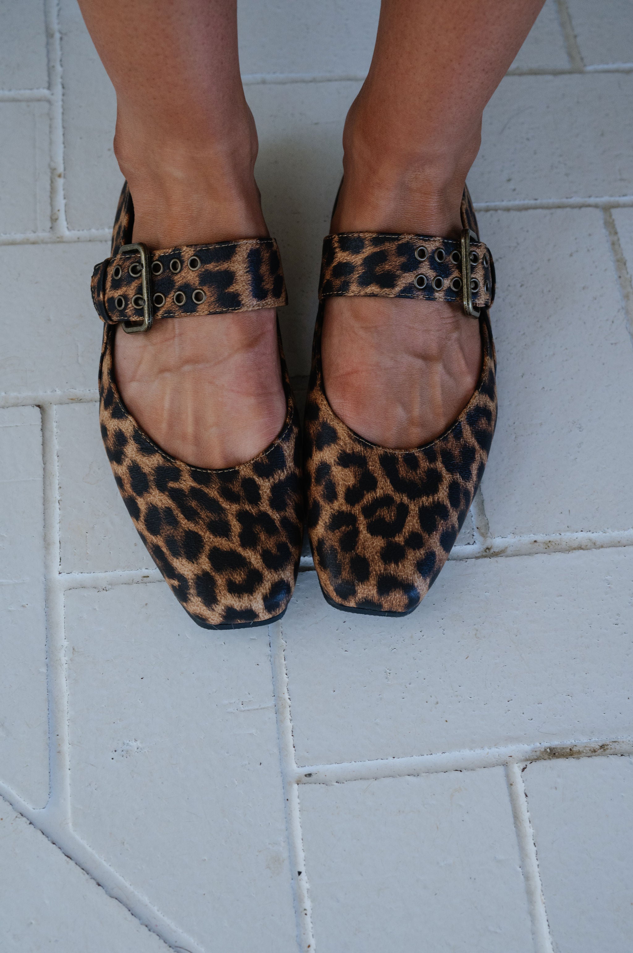 Soho Buckle Ballet Flat-Leopard