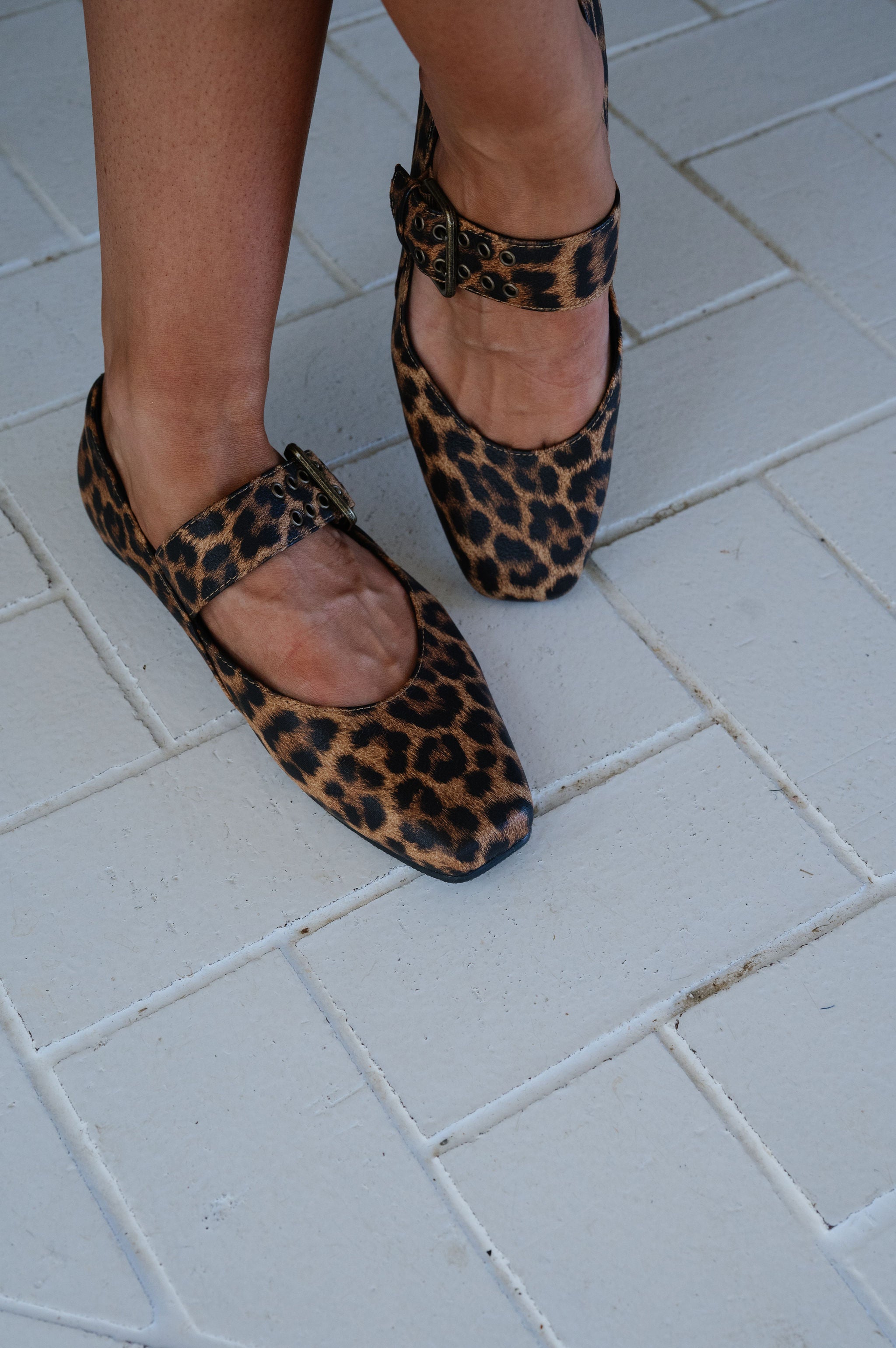 Soho Buckle Ballet Flat-Leopard