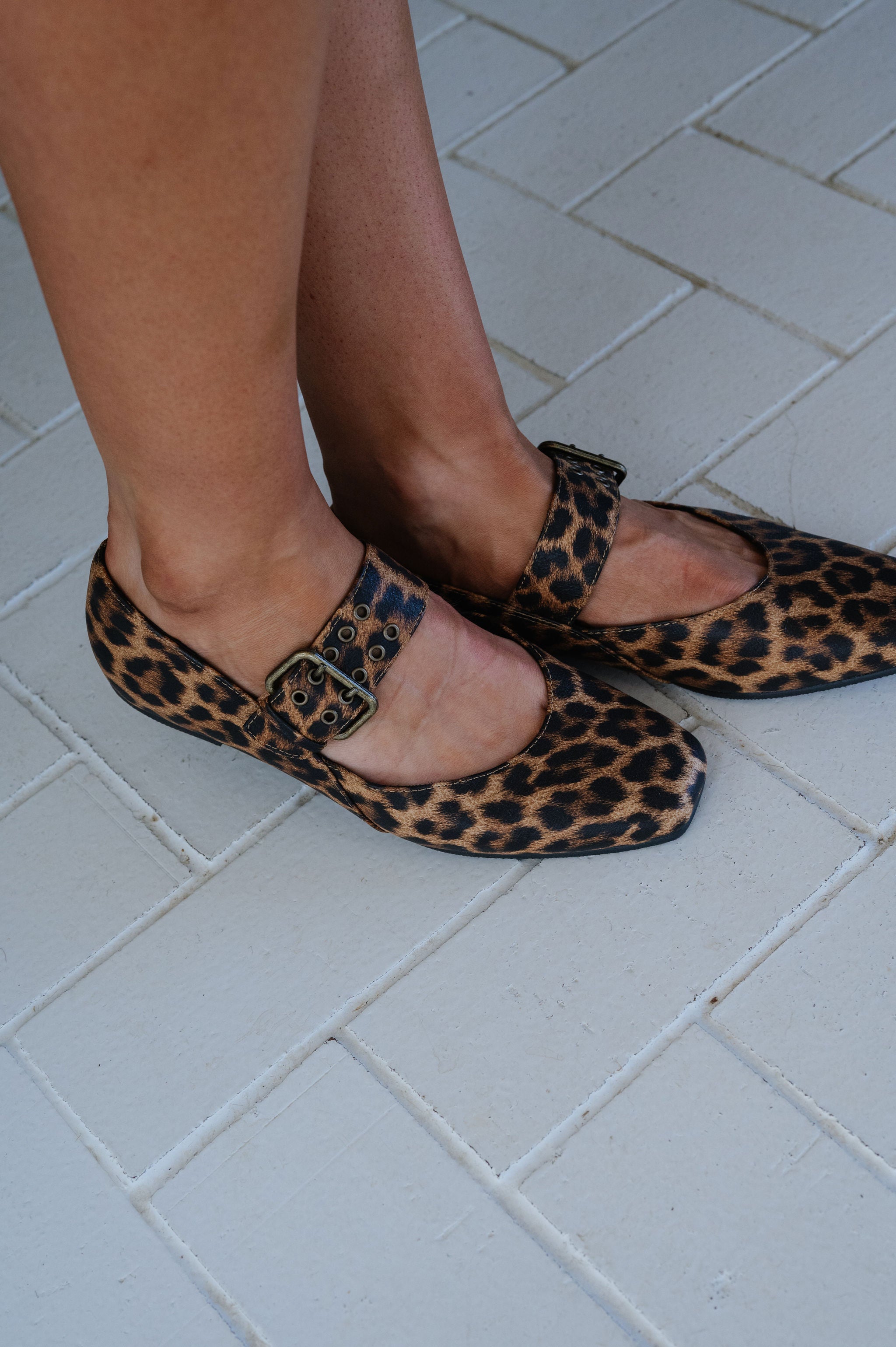 Soho Buckle Ballet Flat-Leopard