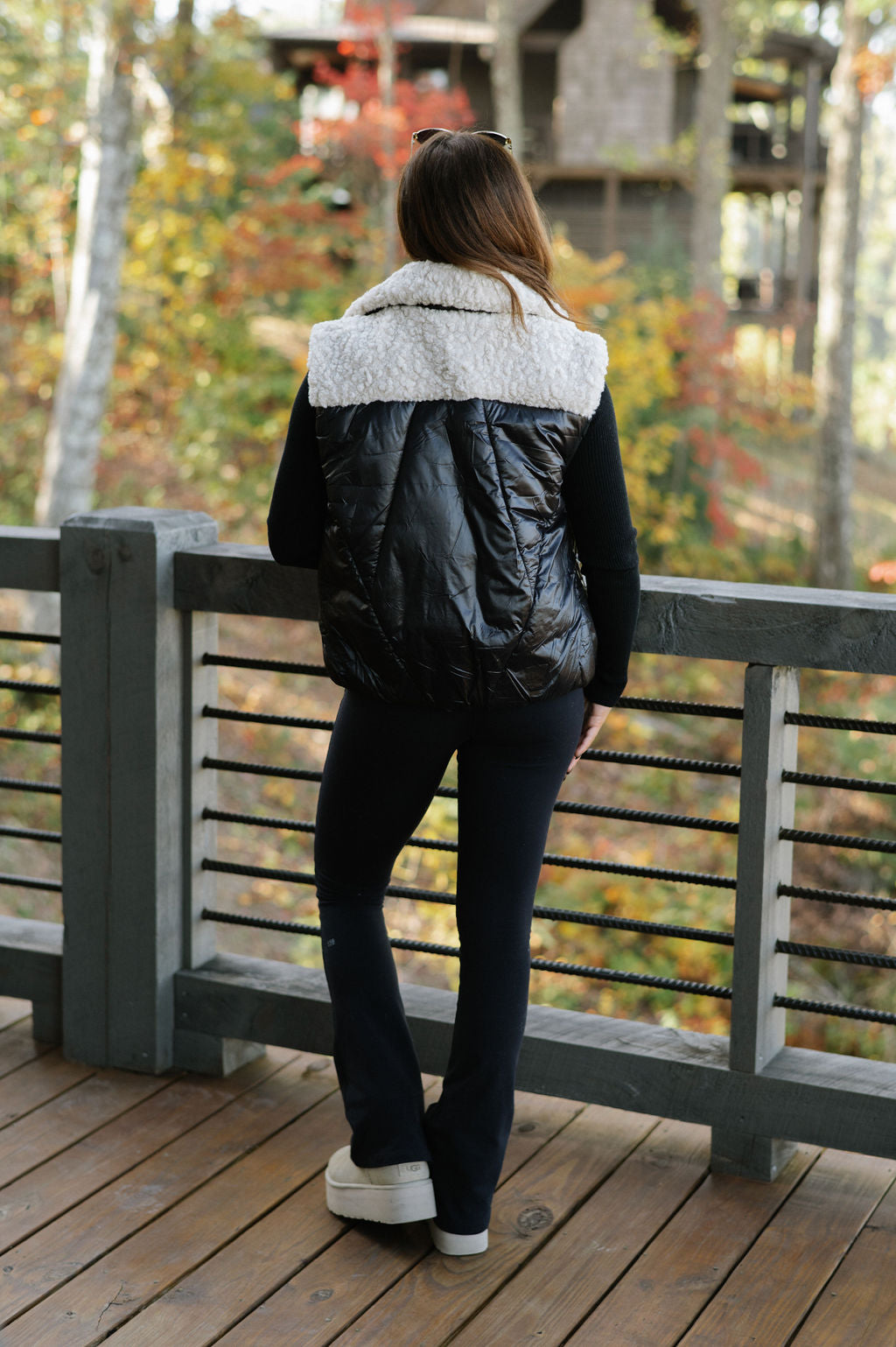 Faux Shearling Puffer Vest