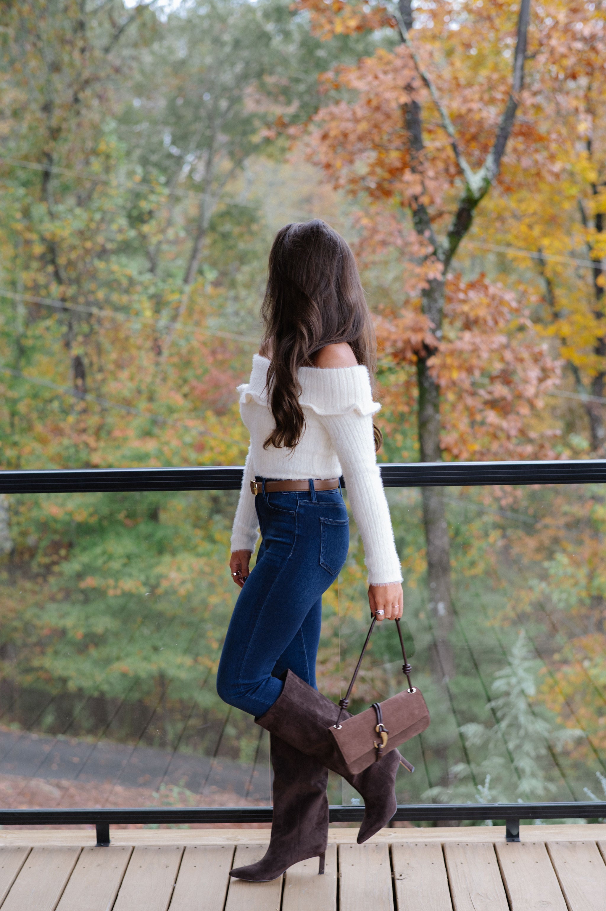 Malina OTS Sweater Top-Cream