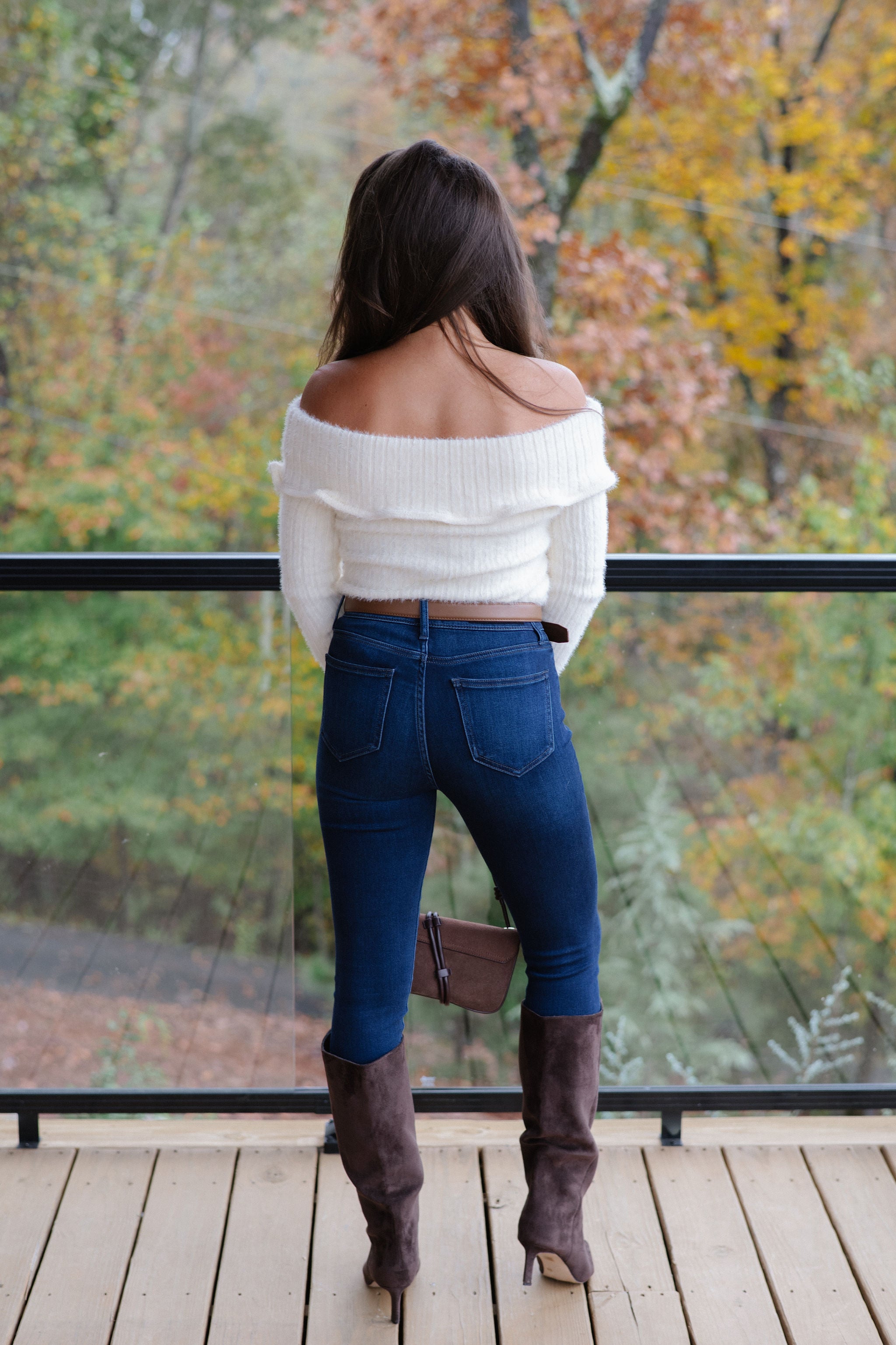 Malina OTS Sweater Top-Cream