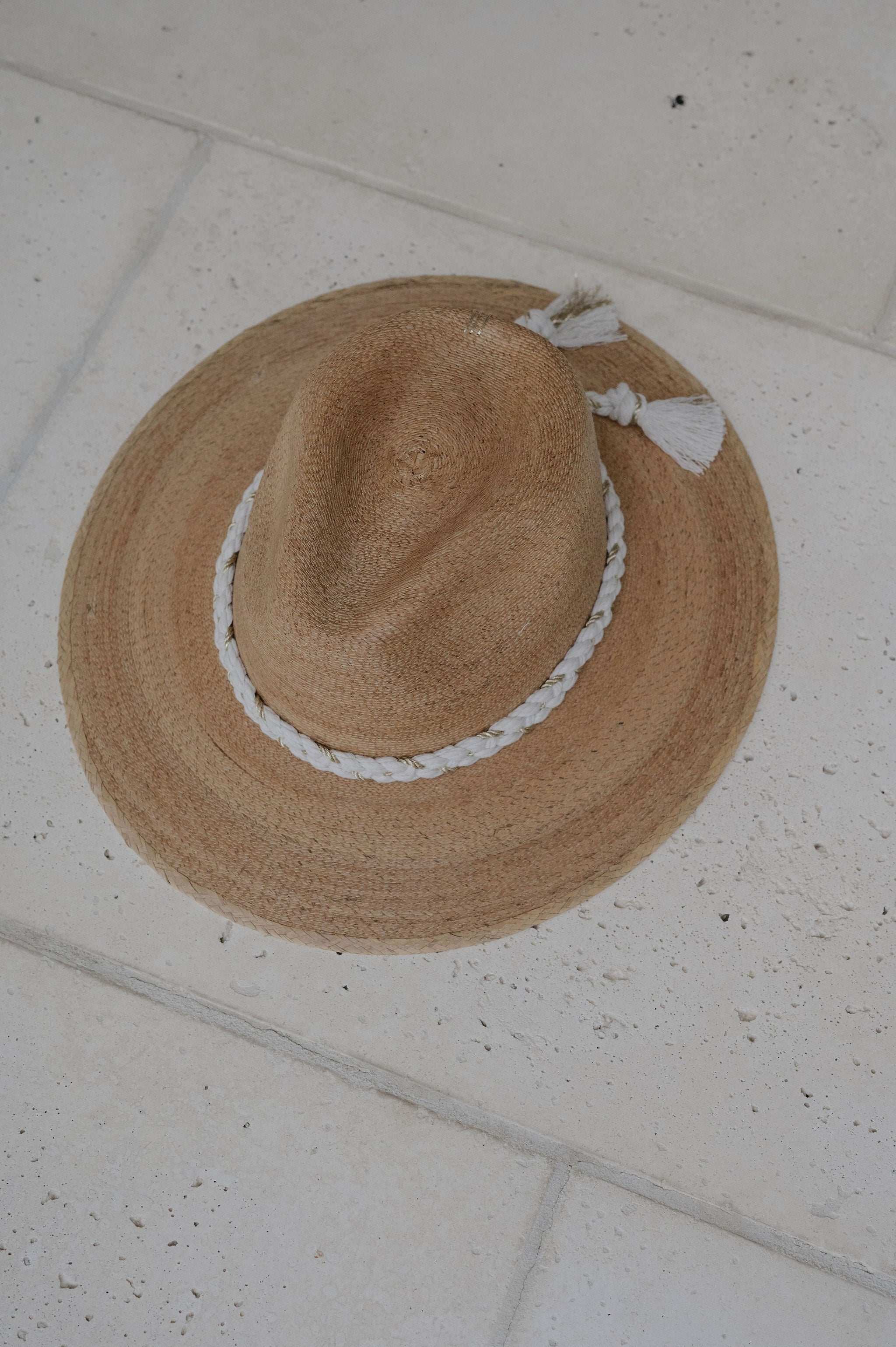 Natural Palm Hat-Cream/Gold