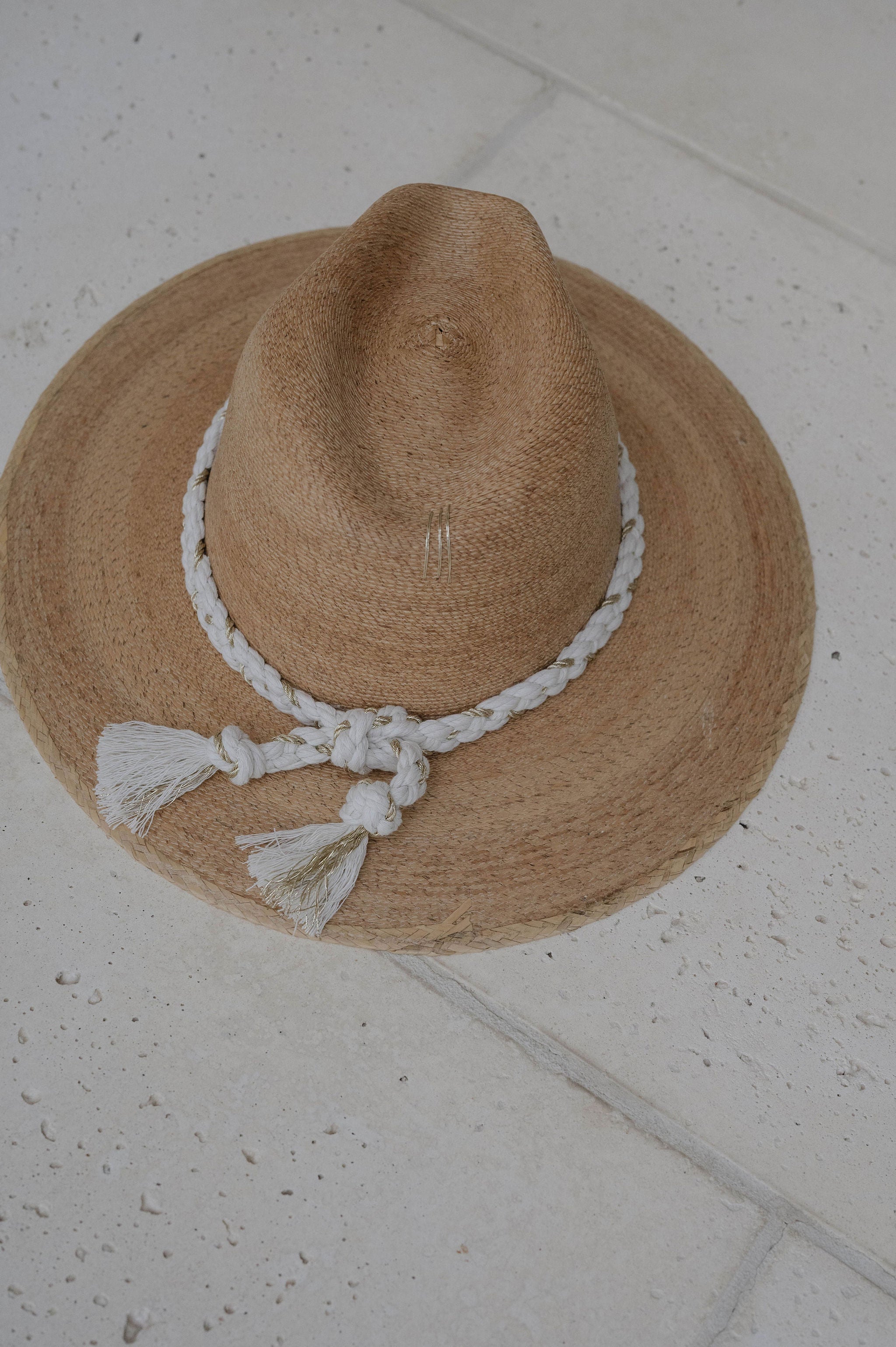 Natural Palm Hat-Cream/Gold