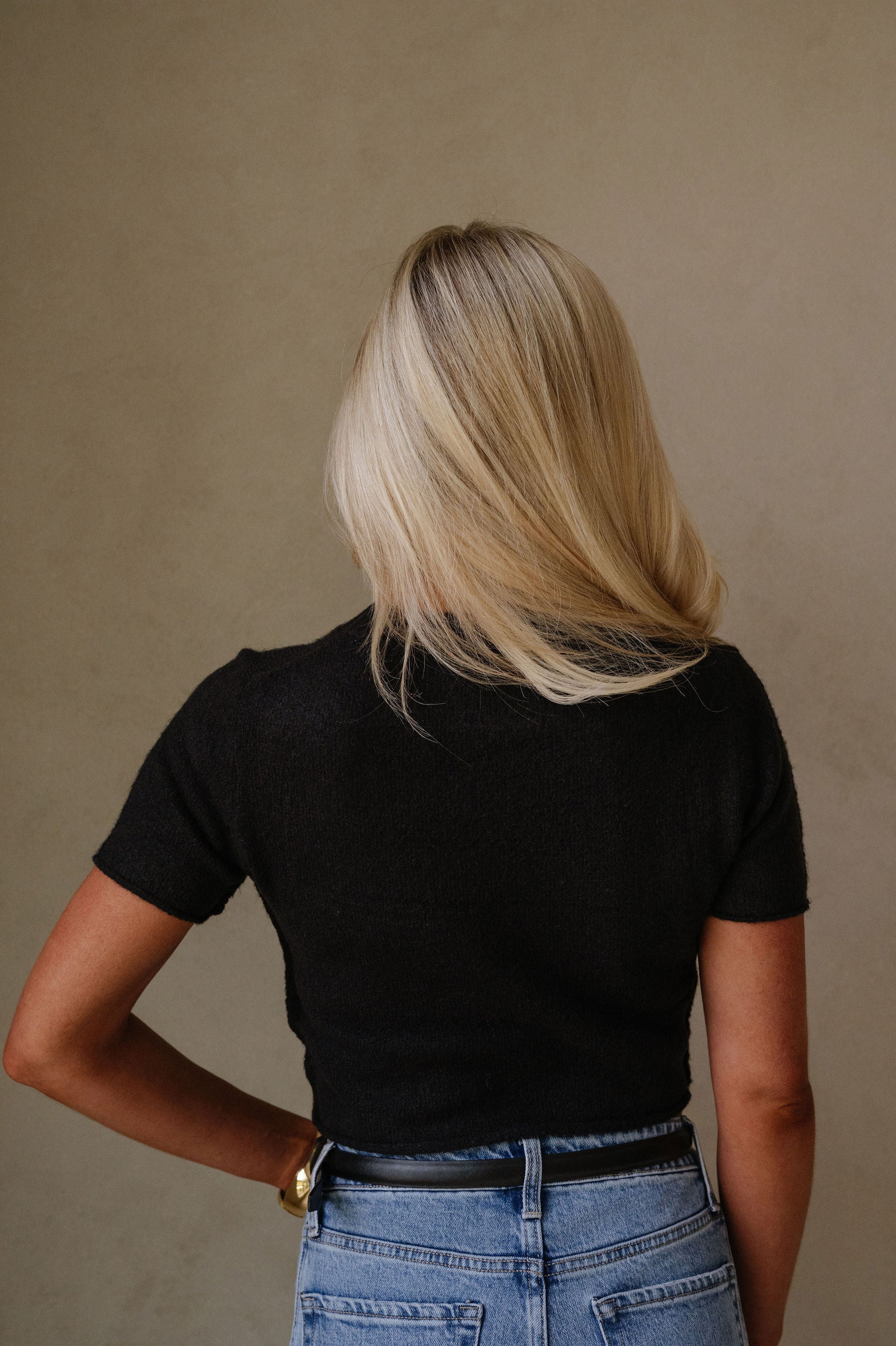 Reed Short Sleeve Sweater-Black