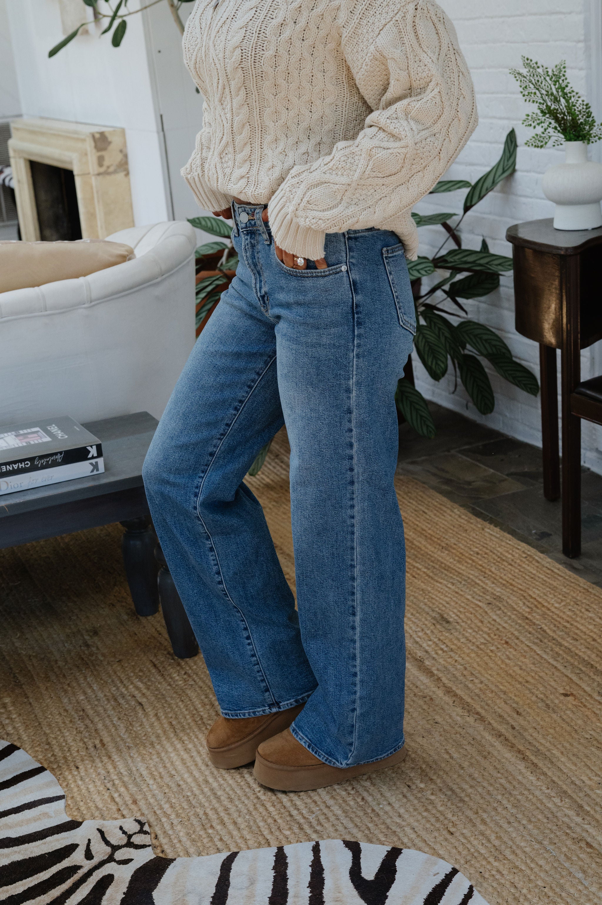Cora Wide Leg Jeans-Medium Denim