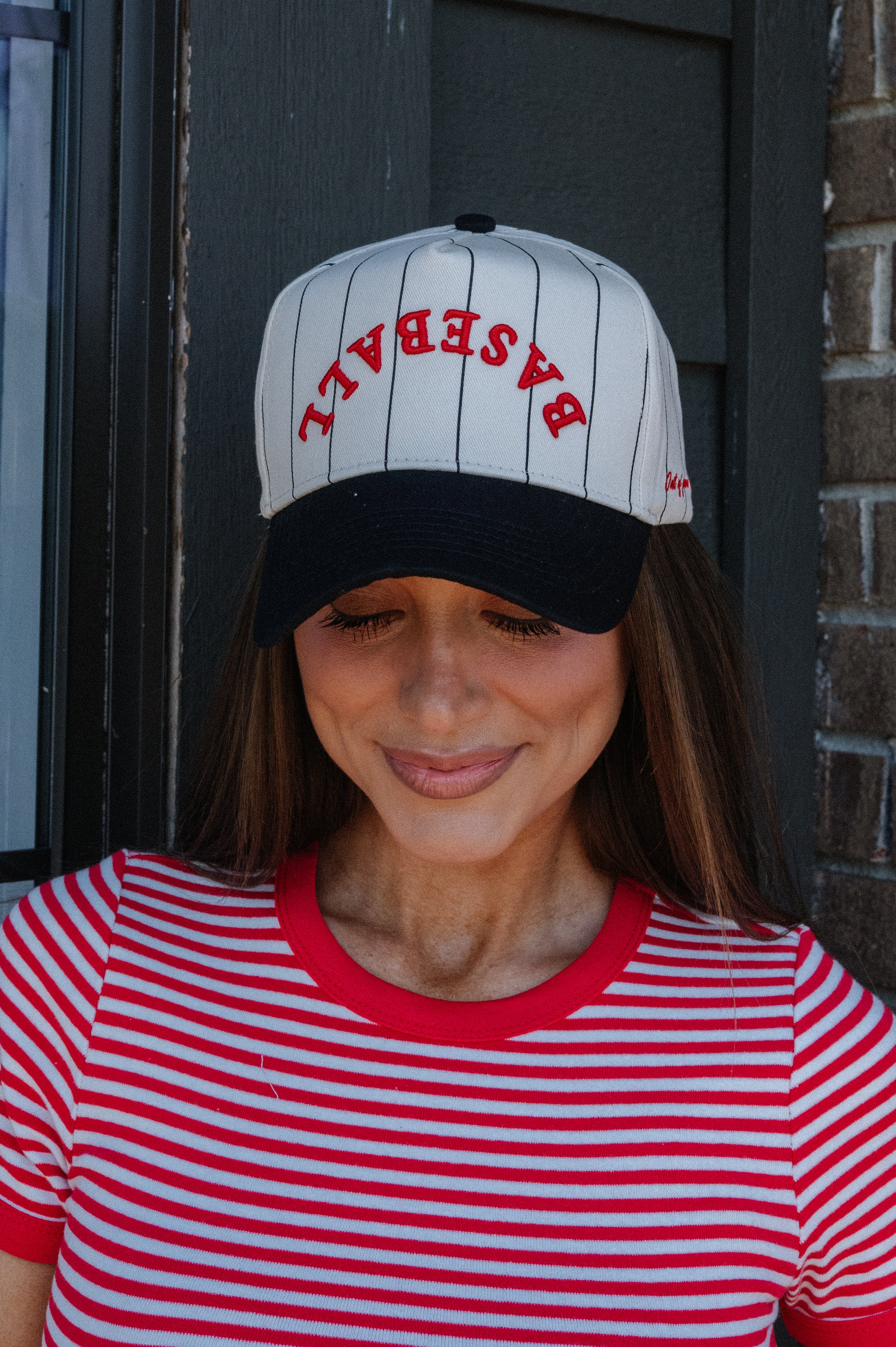 Baseball Trucker Hat- Black Stripe