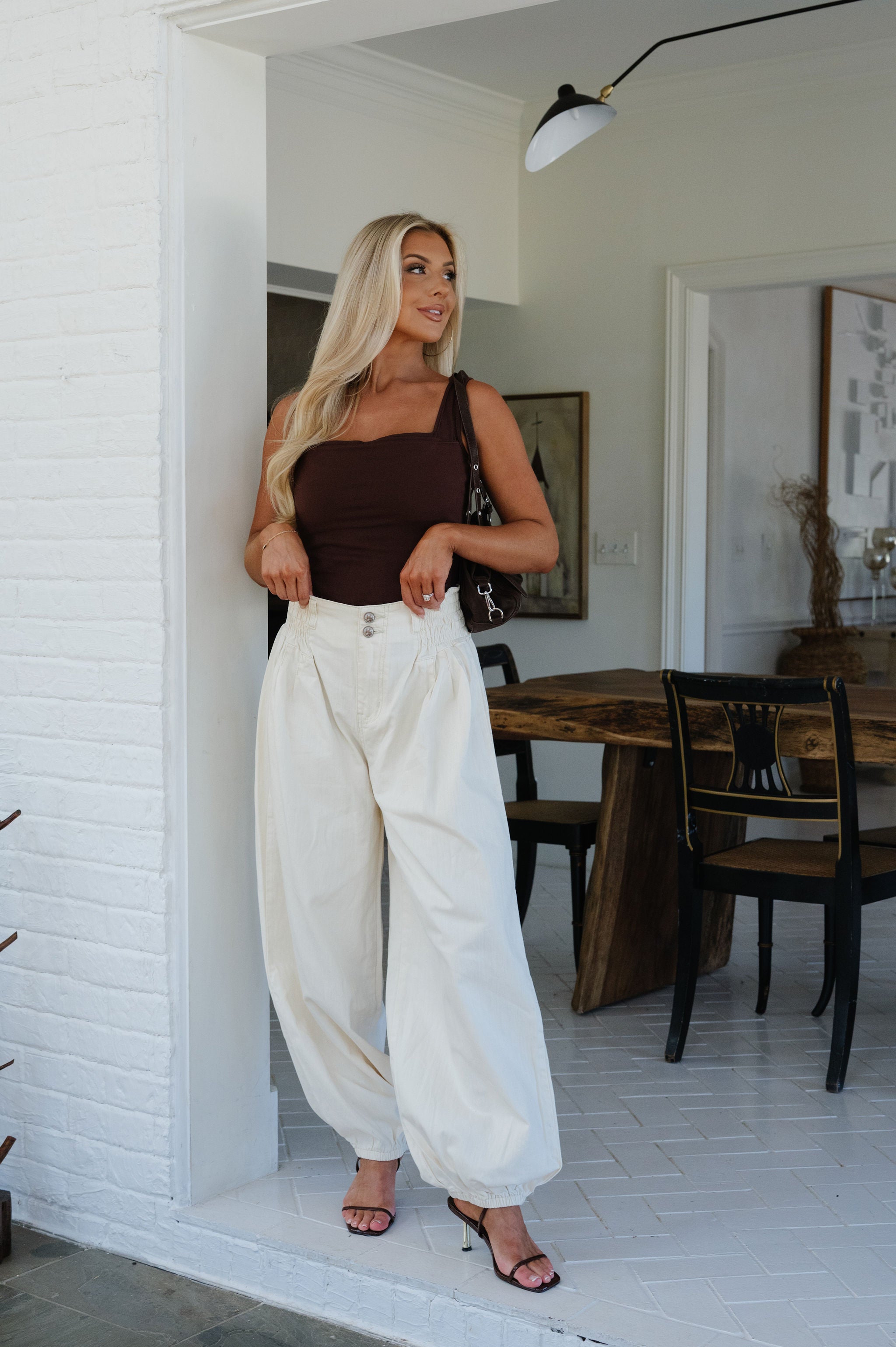Ella Balloon Pants-Natural