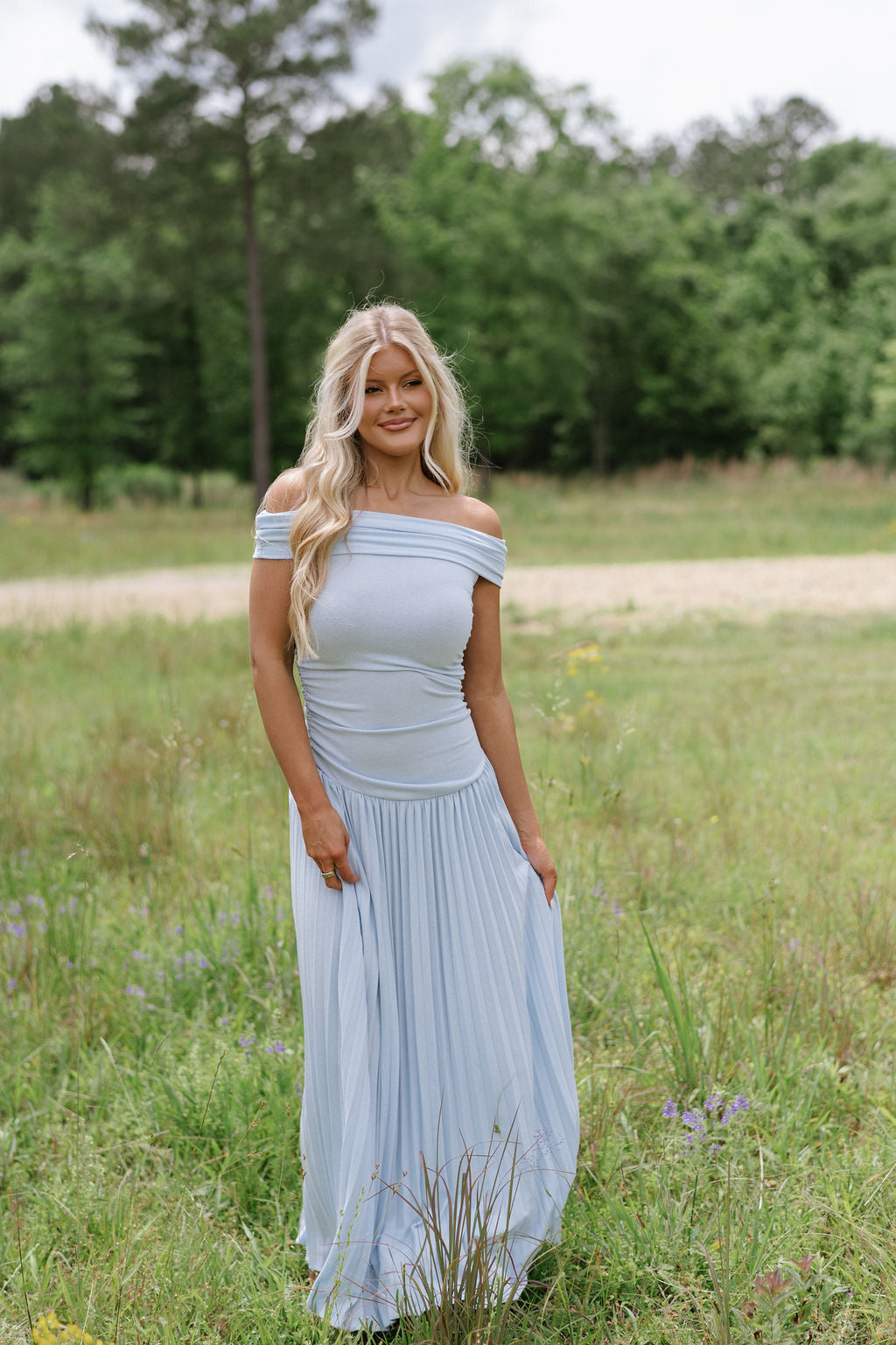 Elina Drop Dress-Blue