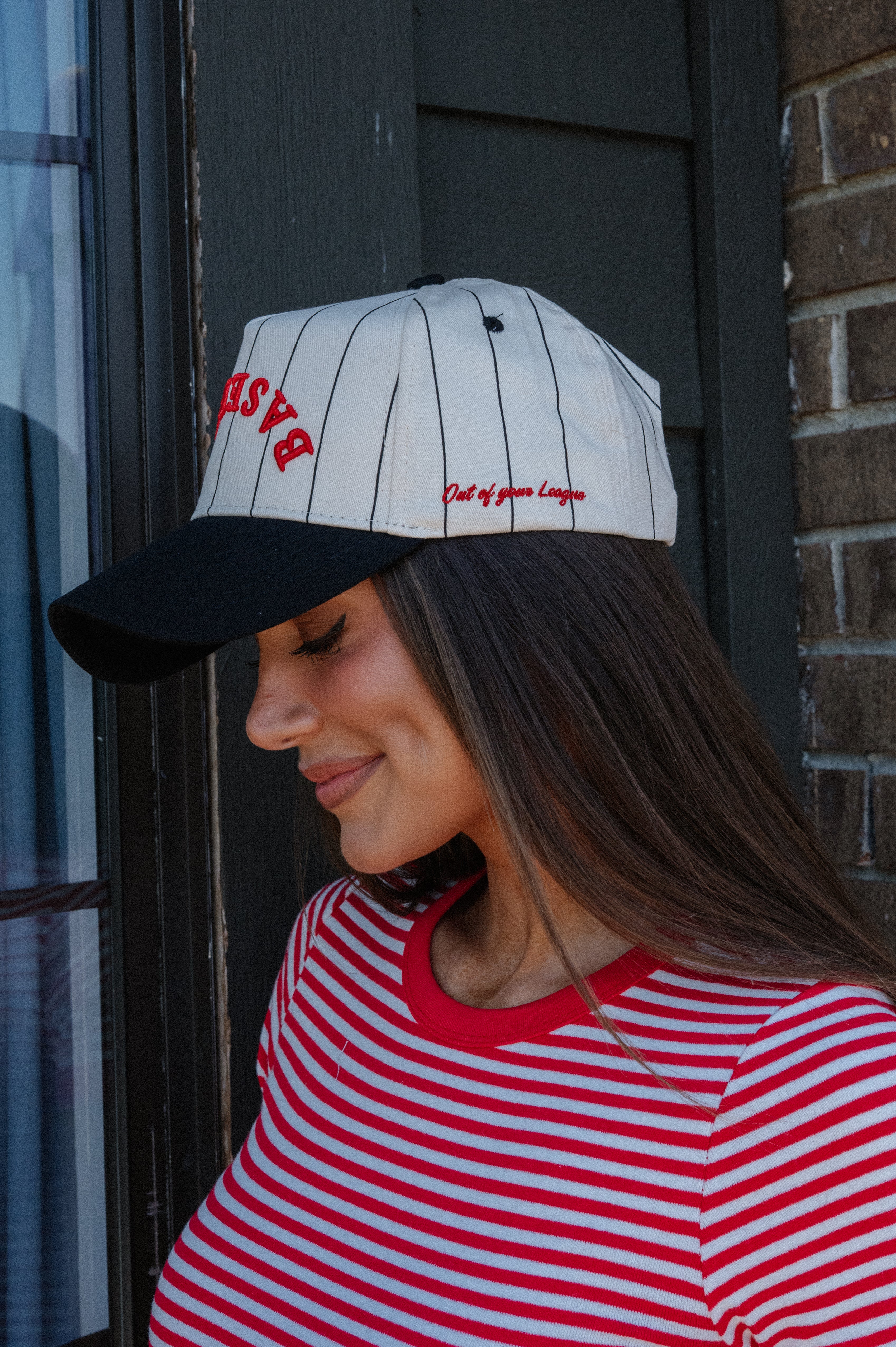 Baseball Trucker Hat- Black Stripe