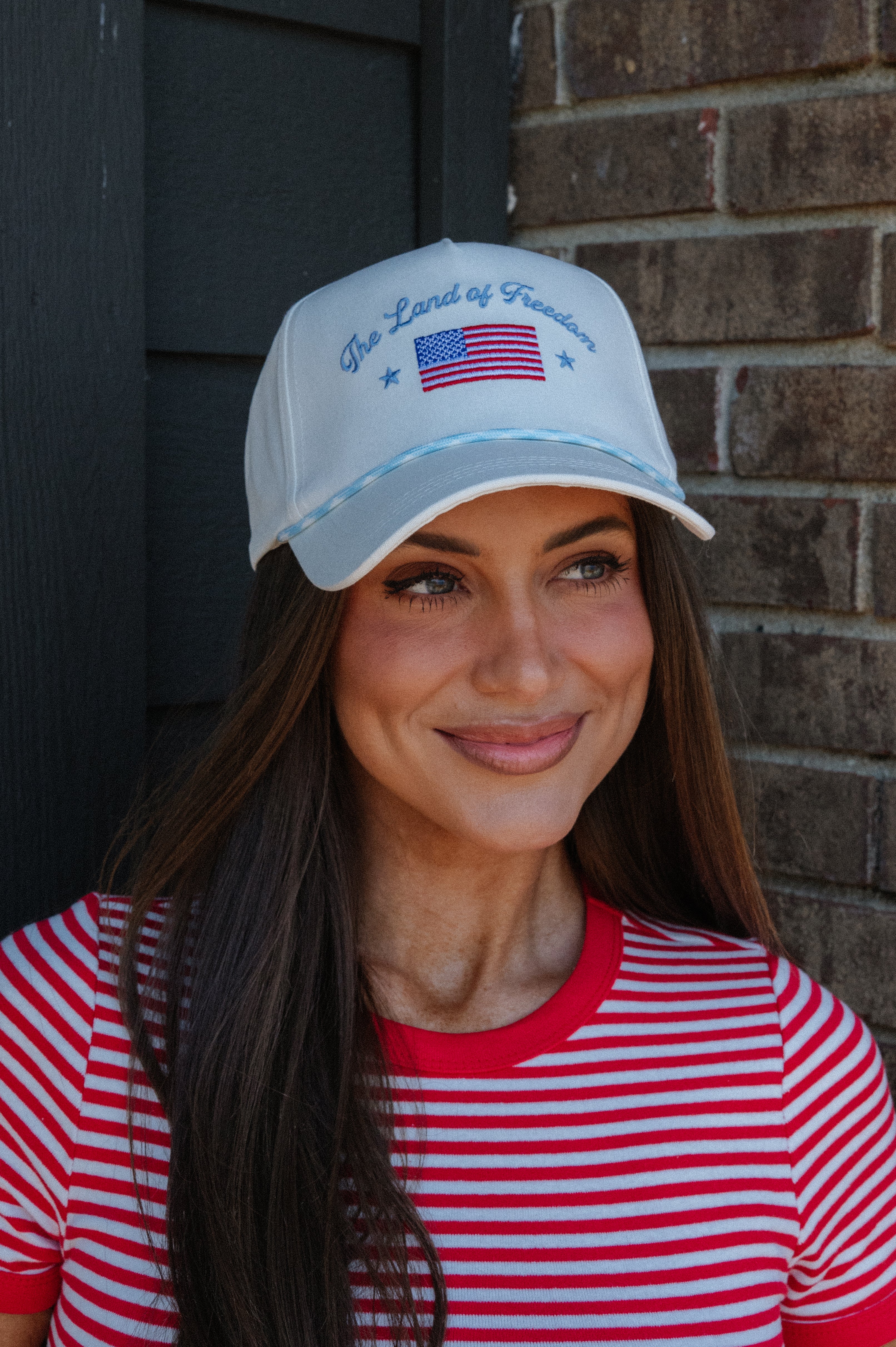 "The Land of Freedom"Trucker Hat- Light Blue
