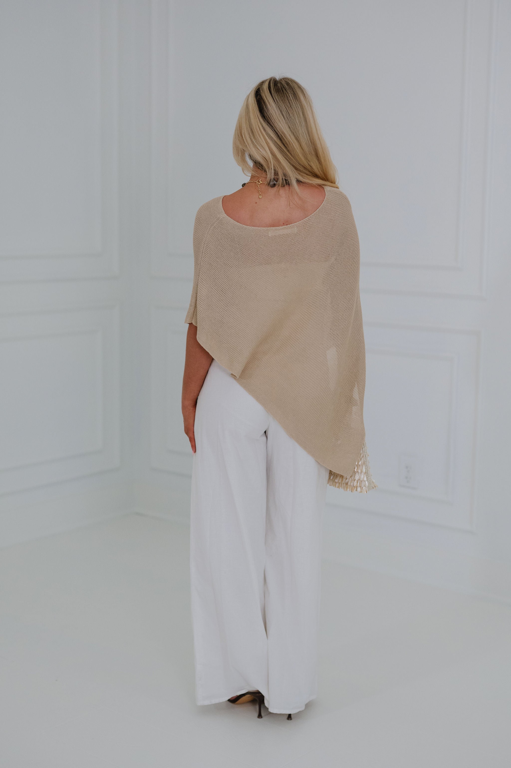 Loving Life Poncho-Taupe