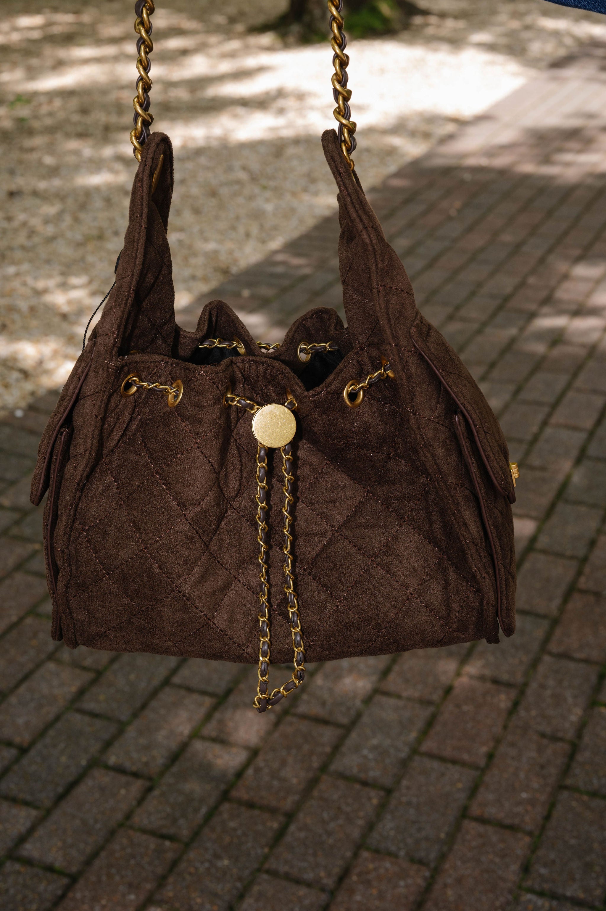 Amelie Suede Bag- Chocolate
