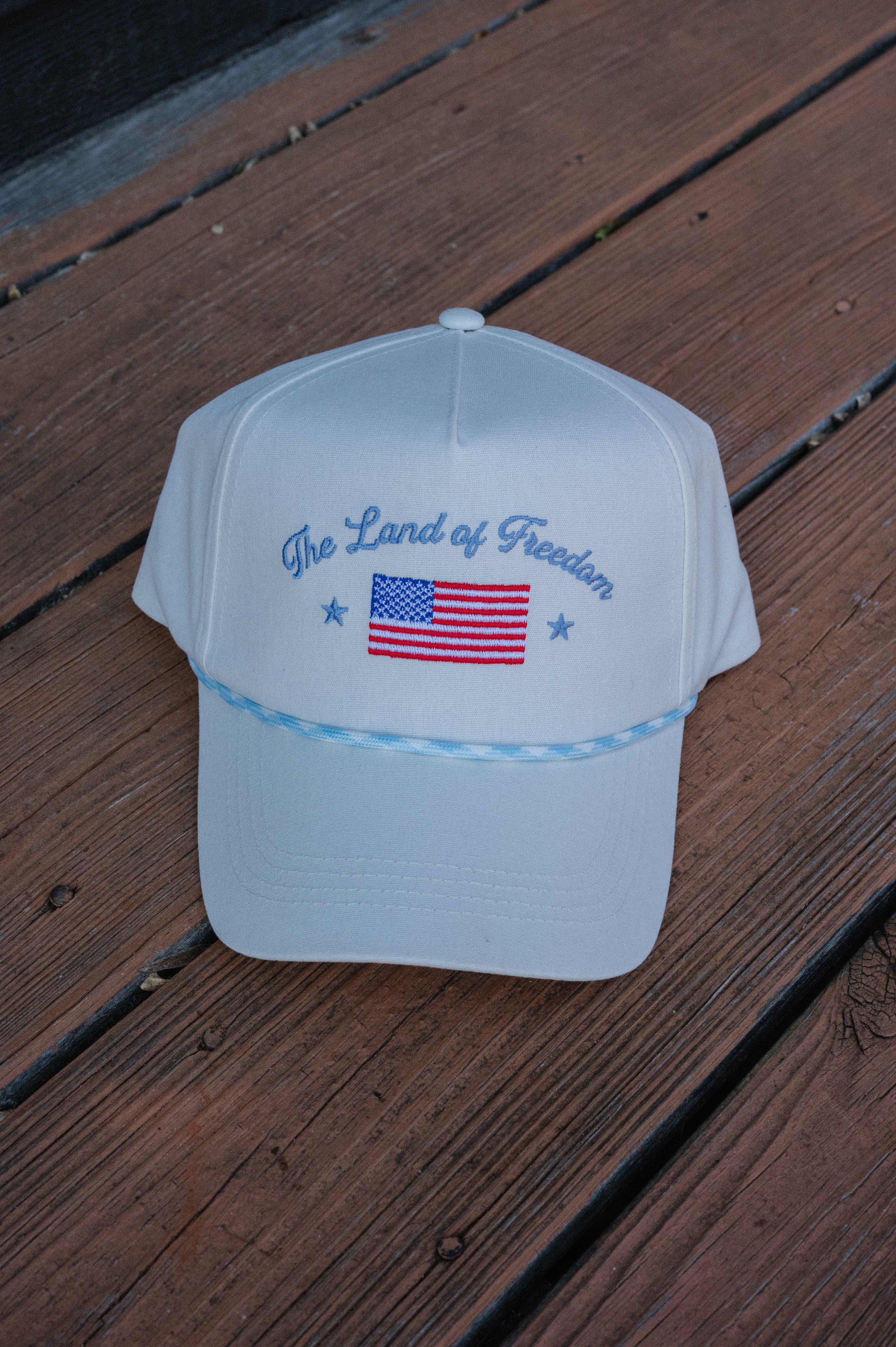 "The Land of Freedom"Trucker Hat- Light Blue