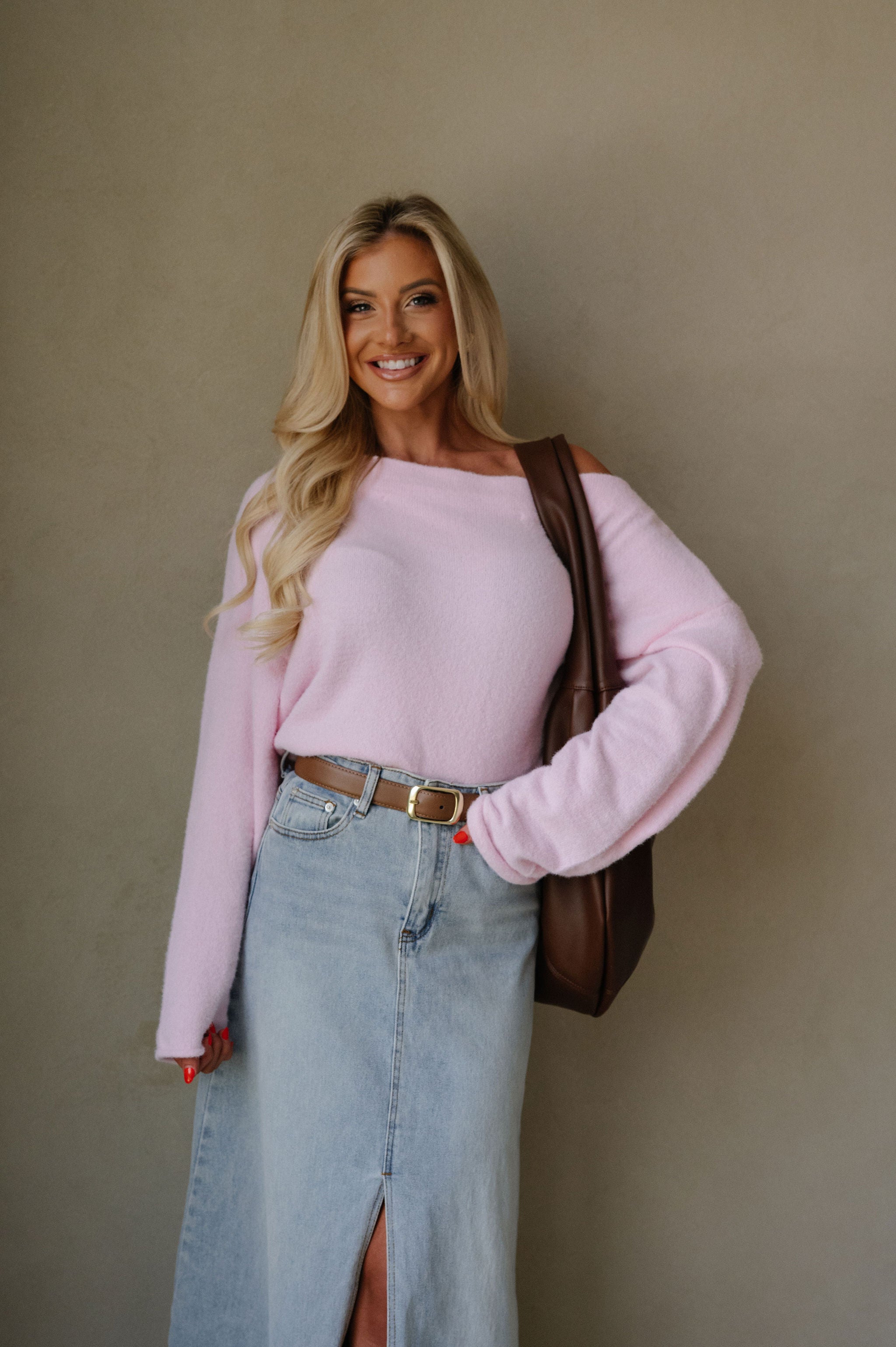 Jovie Asymmetrical Top-Light Pink