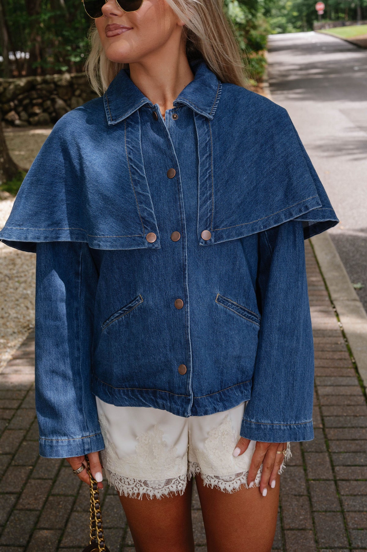 Mary Will Cape Denim Jacket