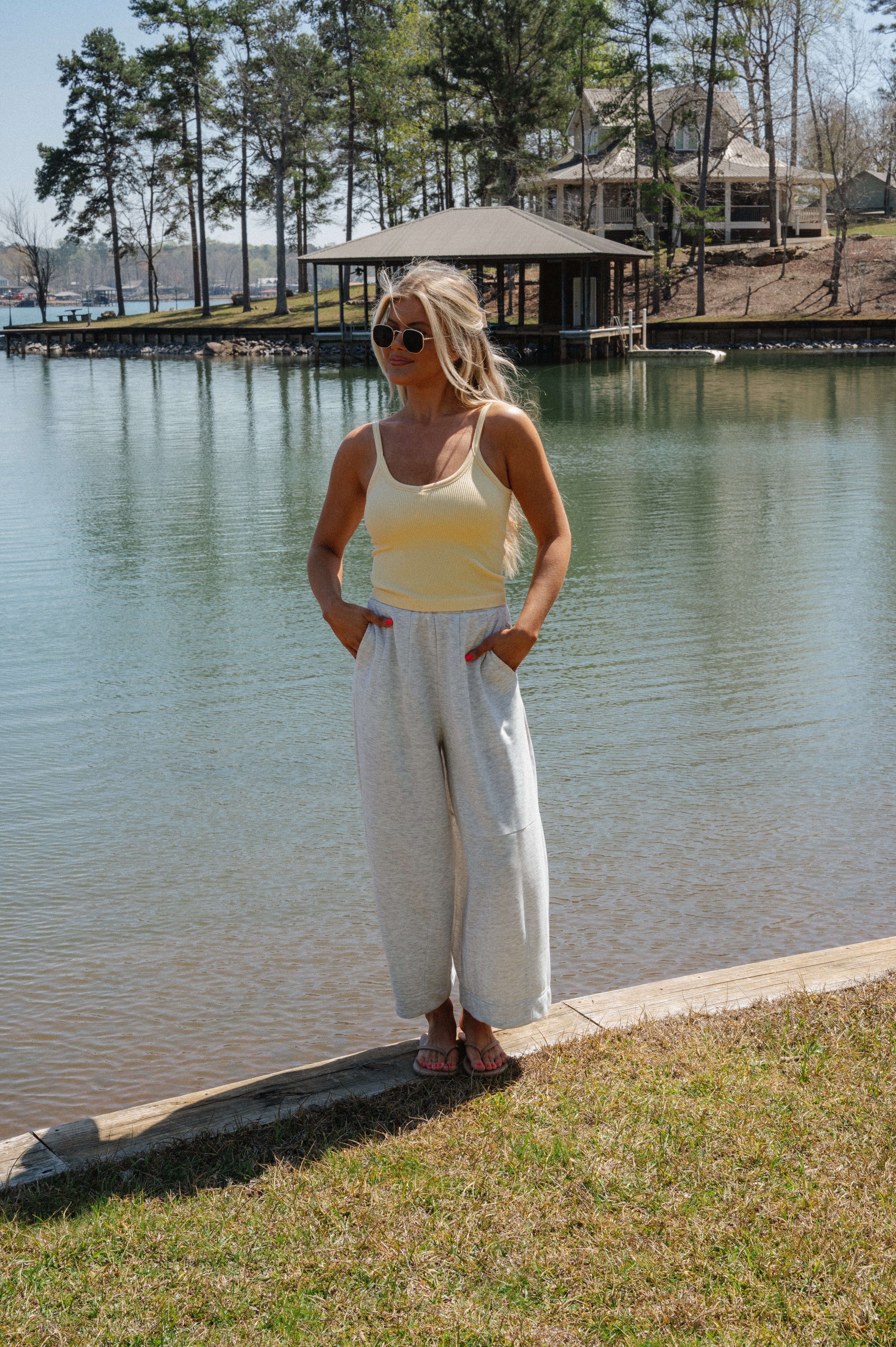 Ashton Wide Leg Sweatpants-Melange