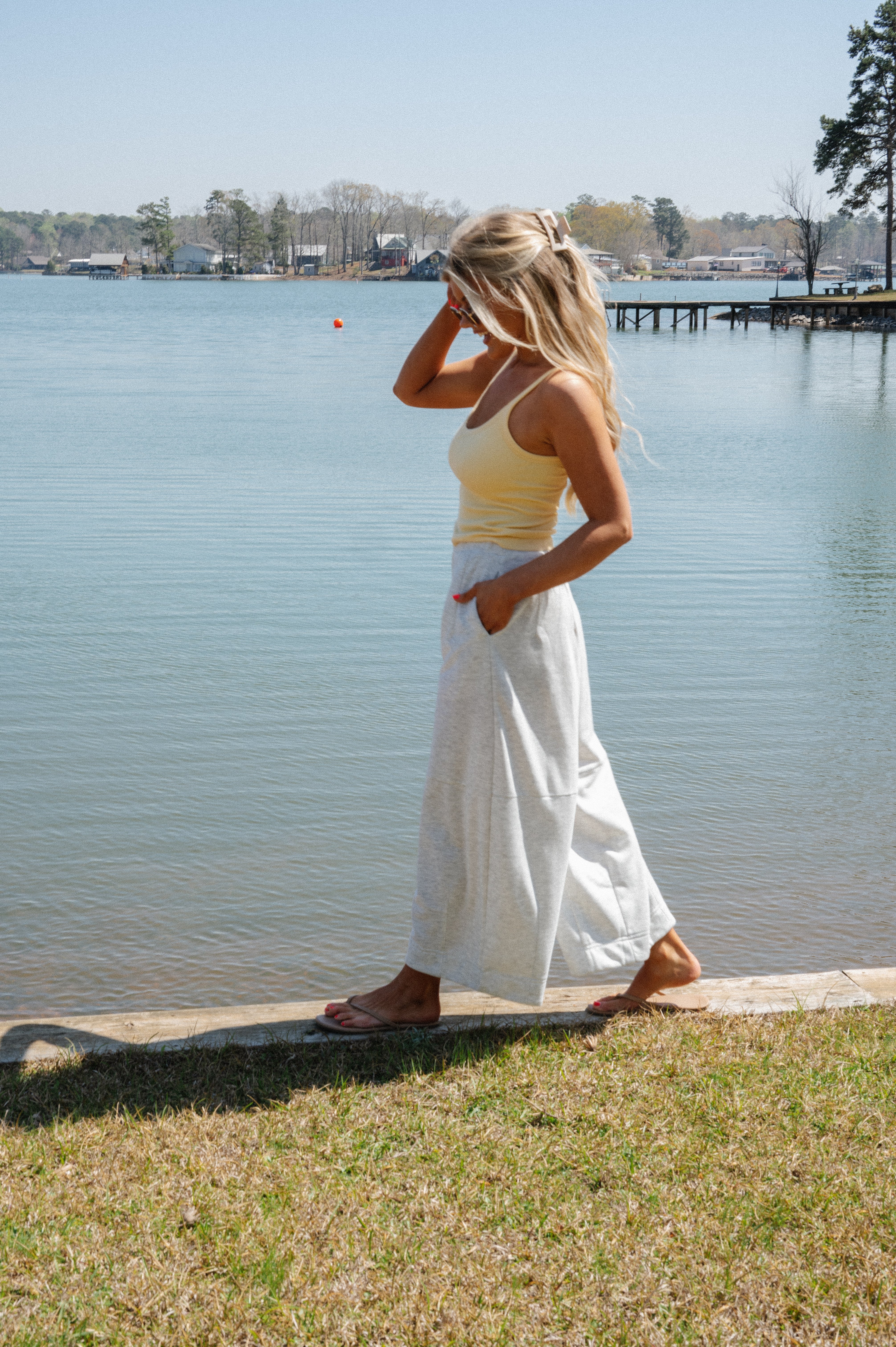 Ashton Wide Leg Sweatpants-Melange