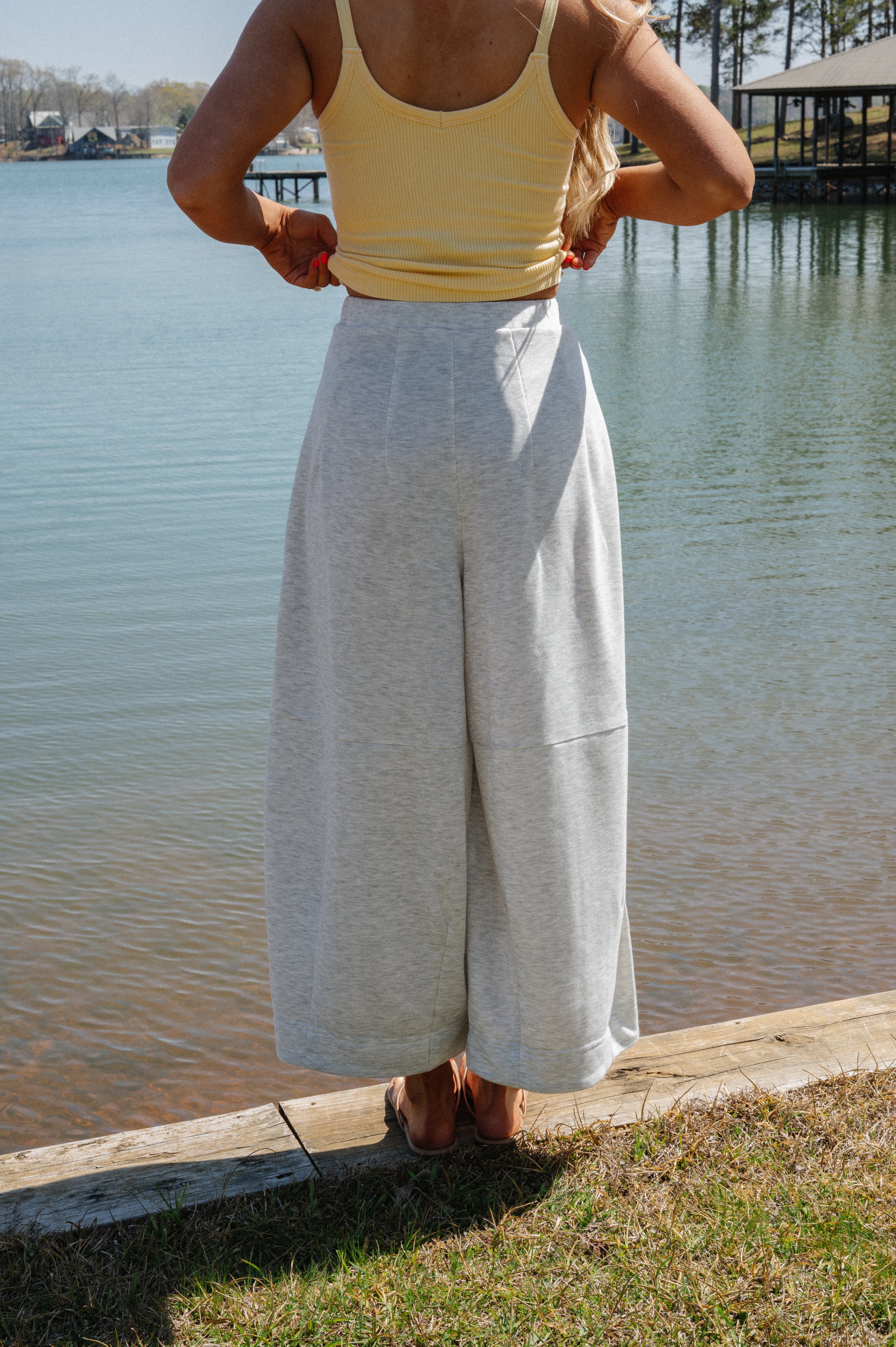 Ashton Wide Leg Sweatpants-Melange